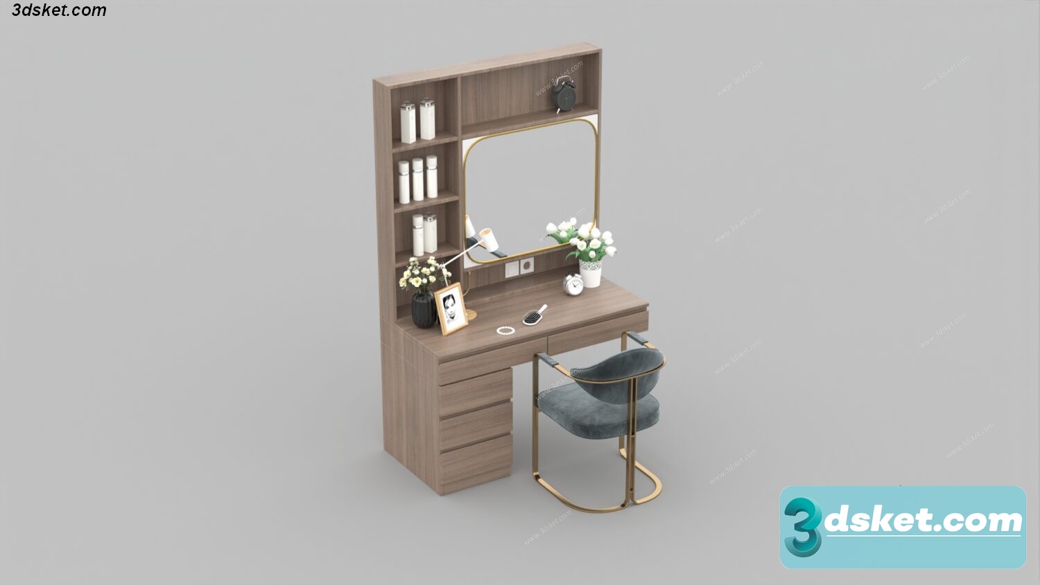 3D Model Dressing Table Free Download 01225