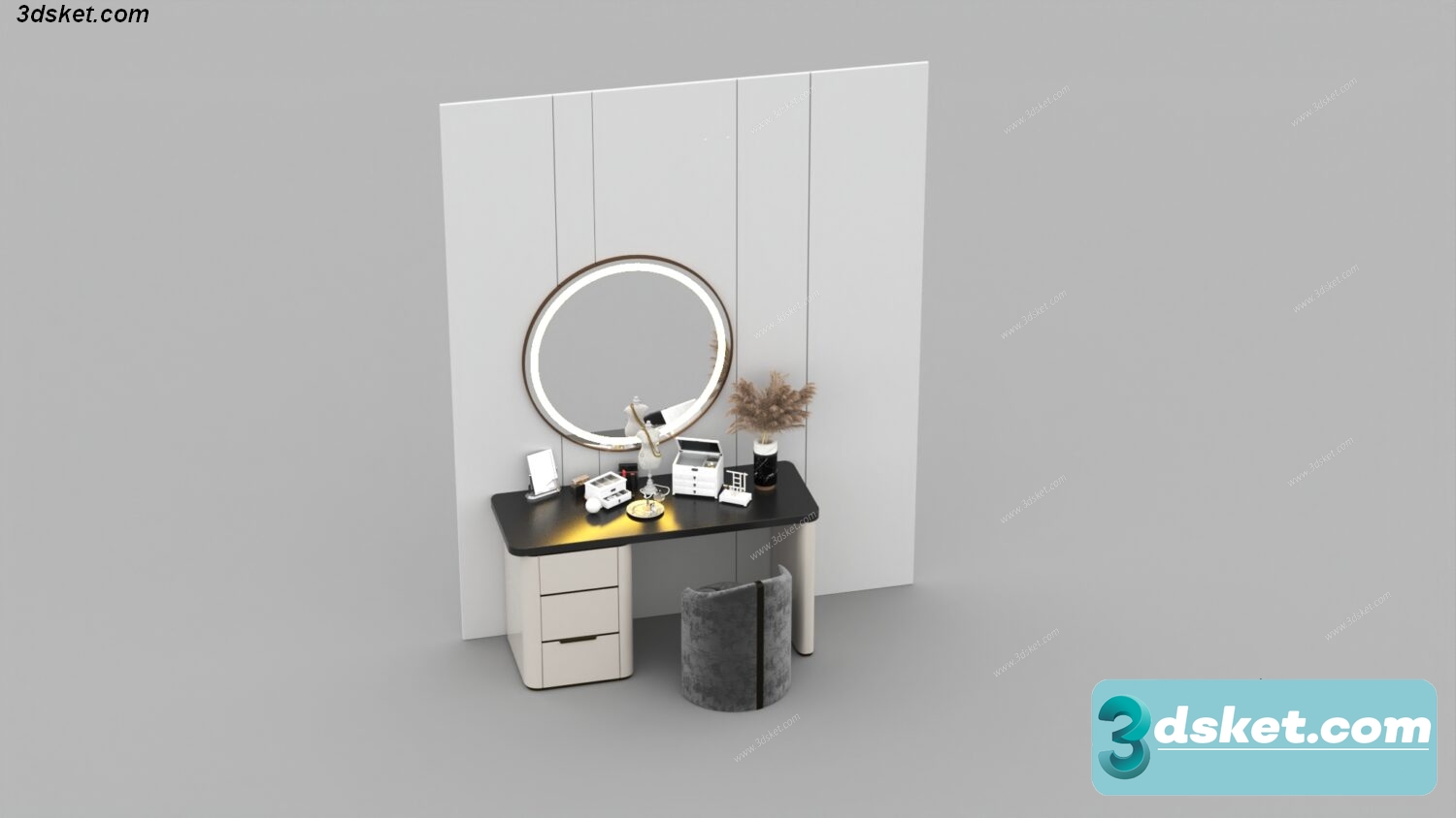 3D Model Dressing Table Free Download 01229