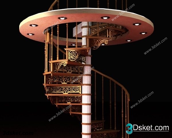 3D Model Staircase Free Download 0114