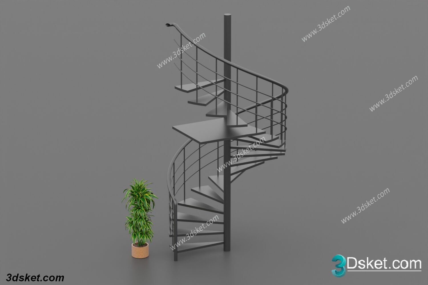 3D Model Staircase Free Download 02219