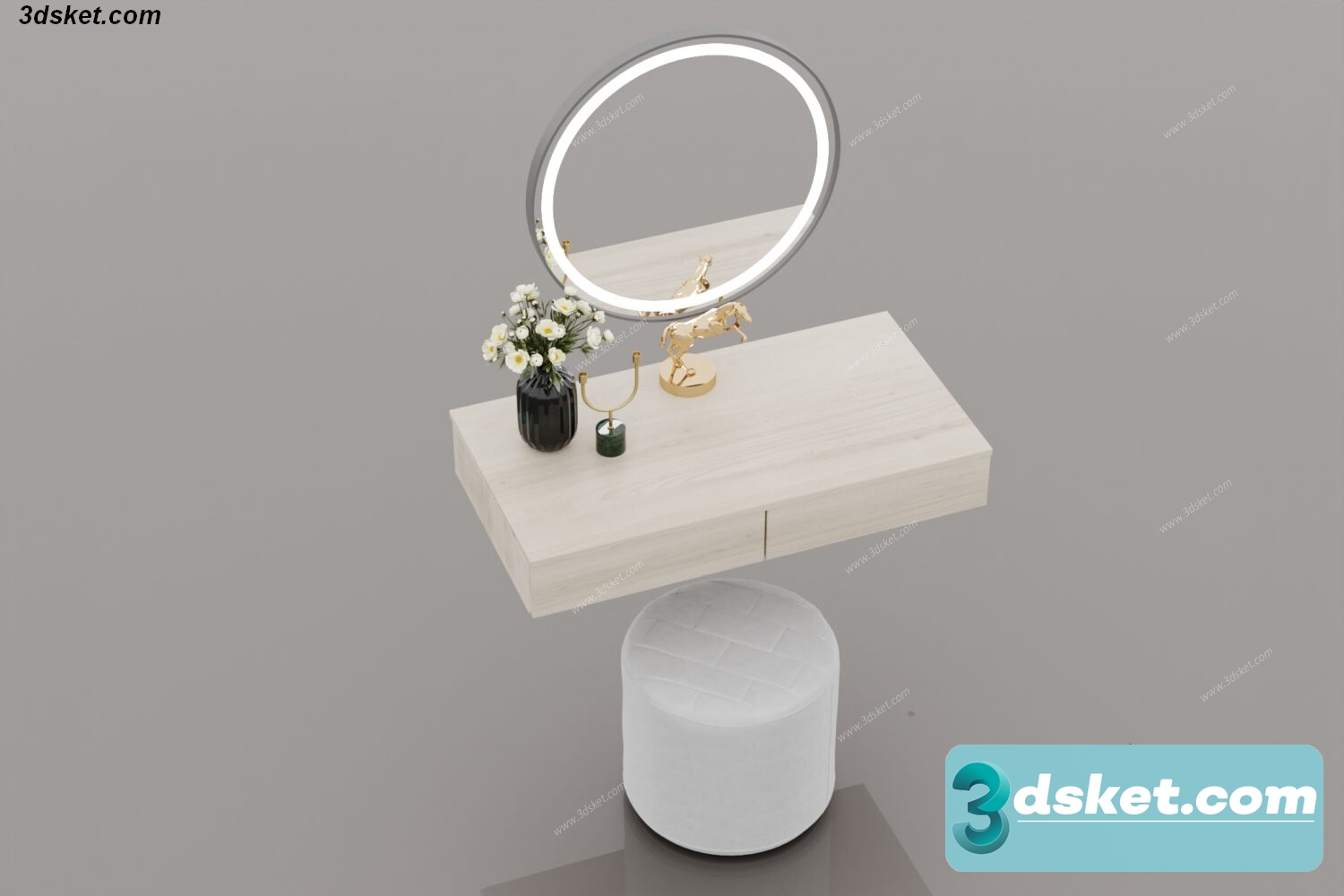 3D Model Dressing Table Free Download 0320
