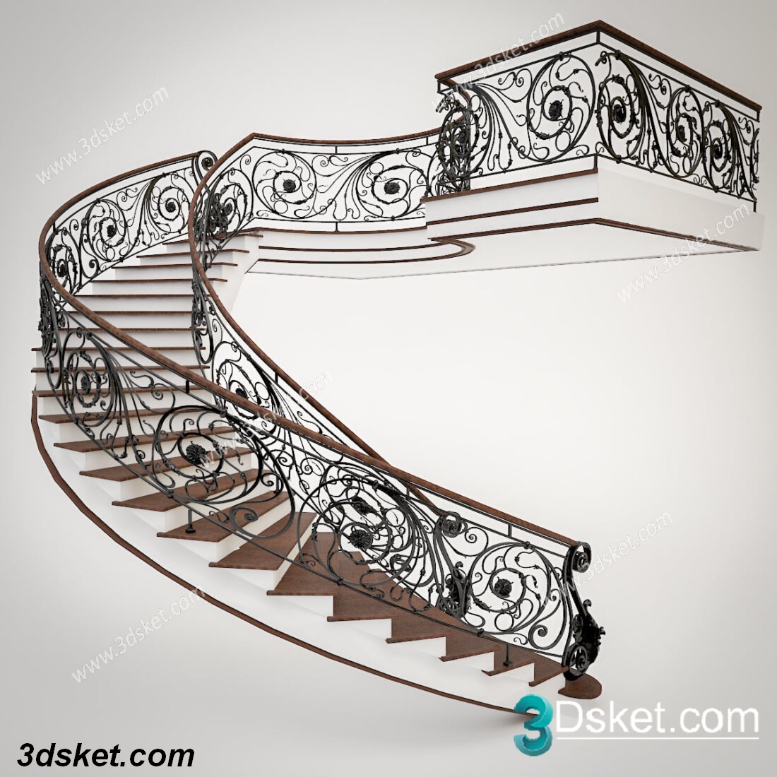 3D Model Staircase Free Download 0026