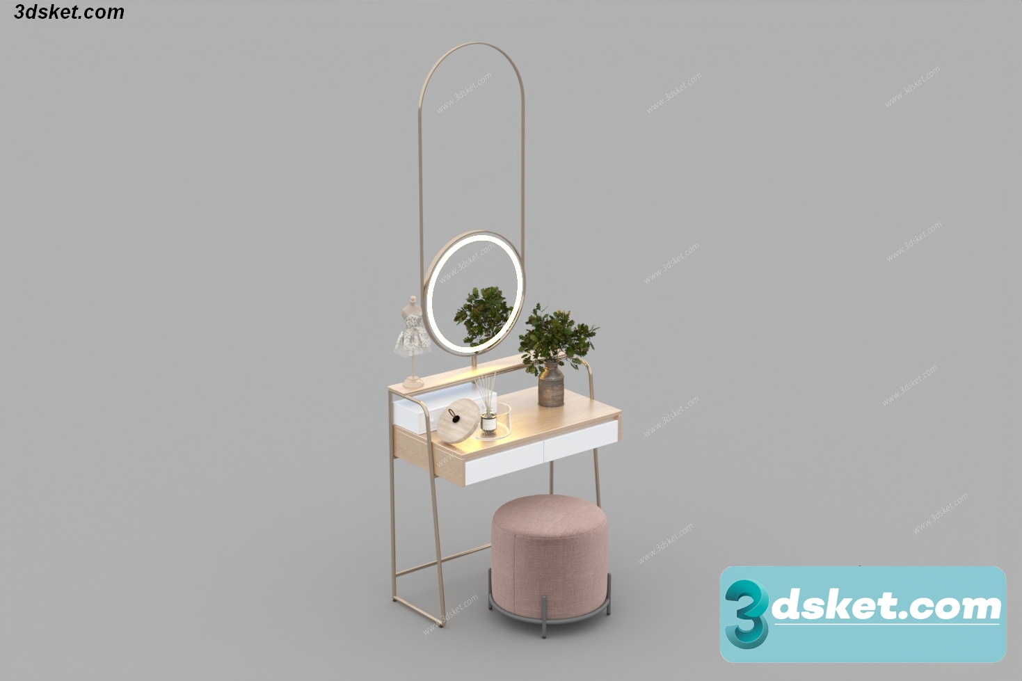 3D Model Dressing Table Free Download 0430