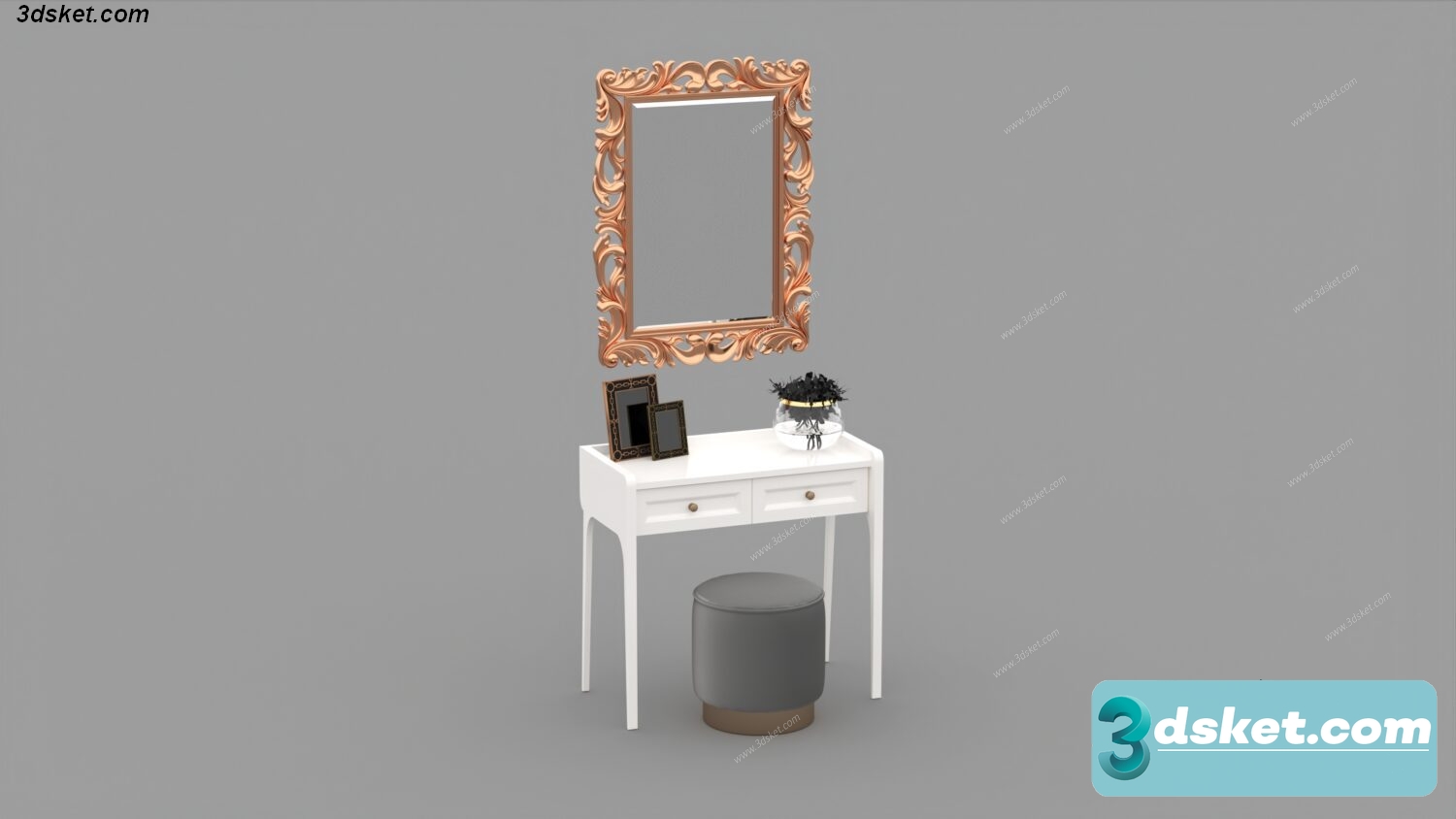 3D Model Dressing Table Free Download 0812