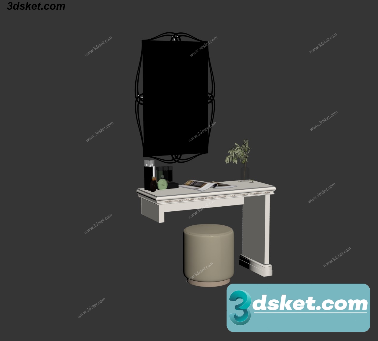 3D Model Dressing Table Free Download 09833