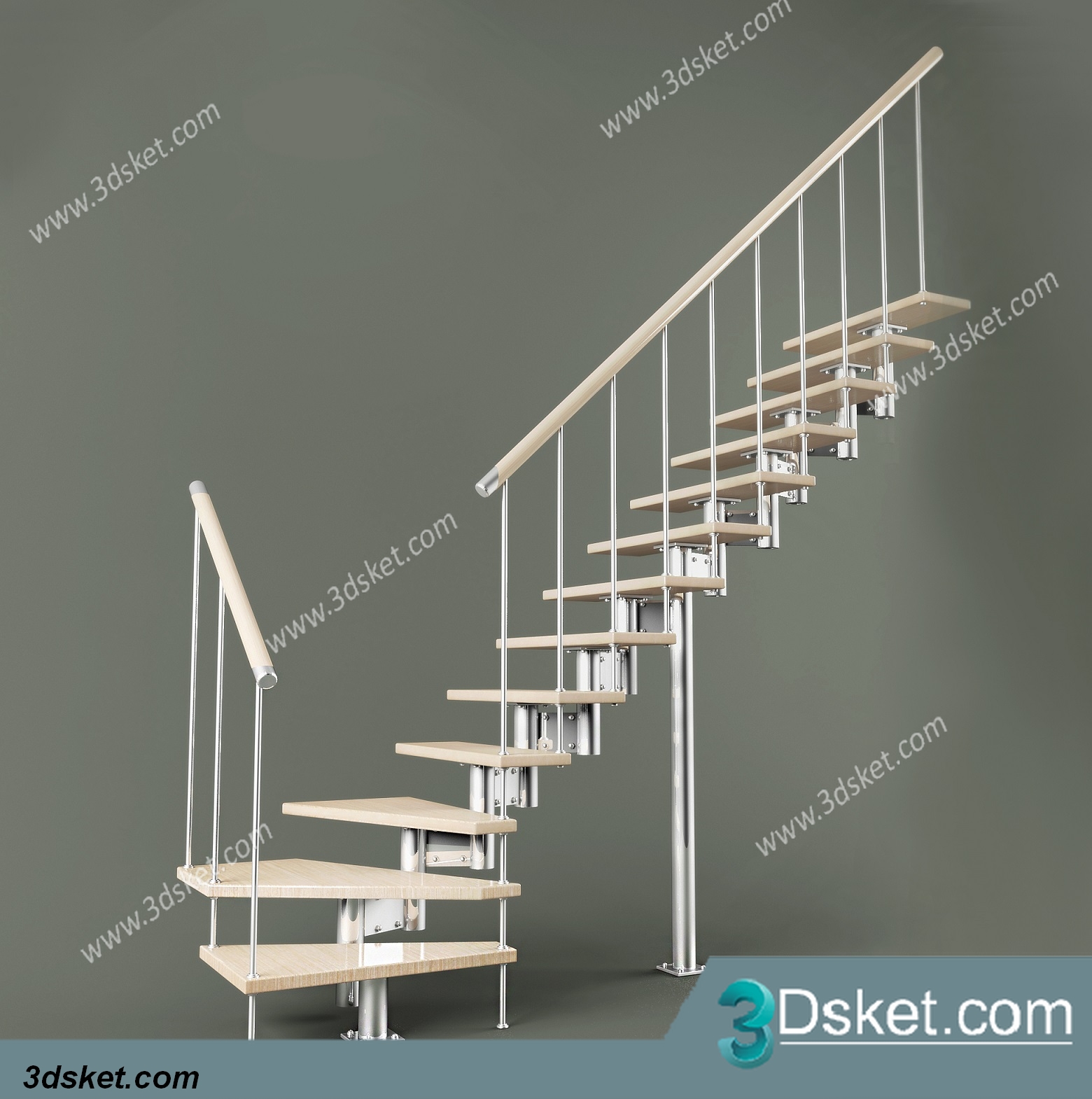 3D Model Staircase Free Download 042