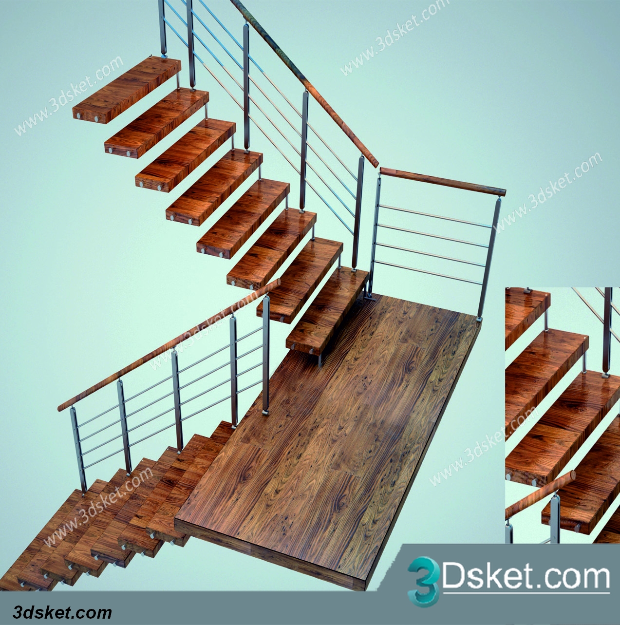 3D Model Staircase Free Download 044