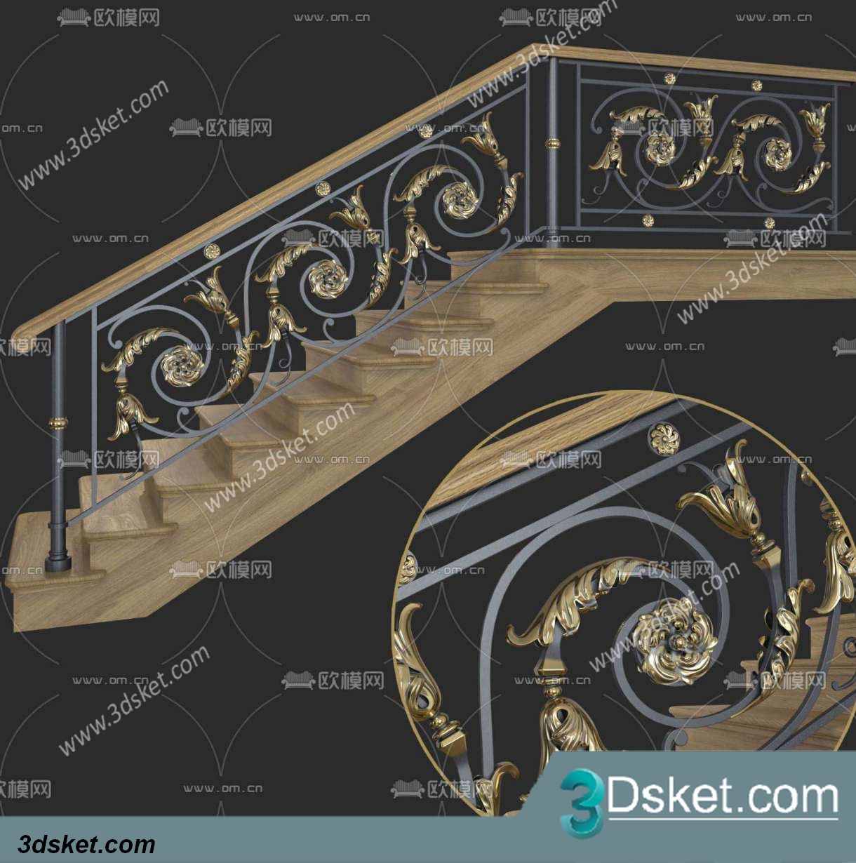 3D Model Staircase Free Download 035