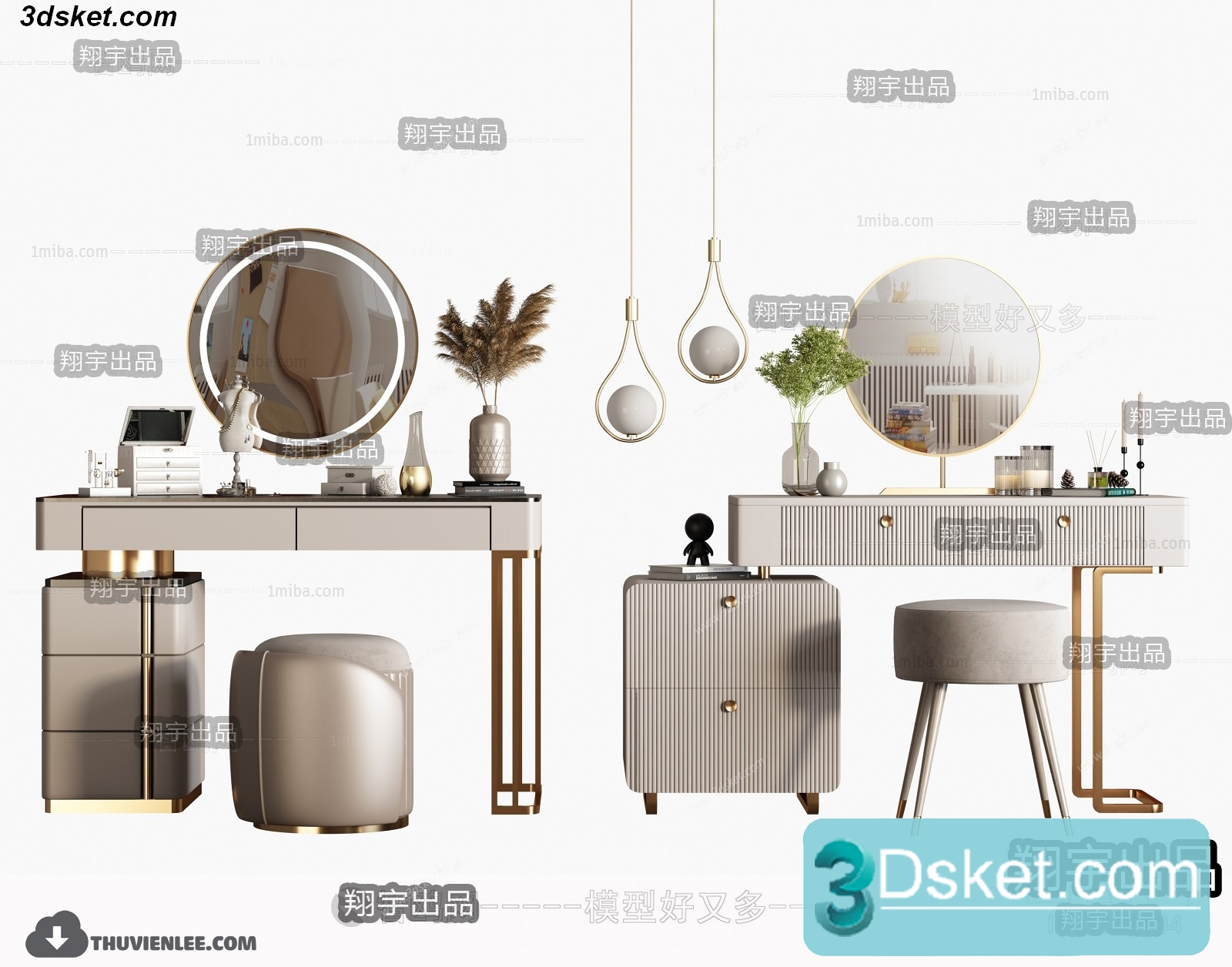3D Model Dressing Table Free Download 096