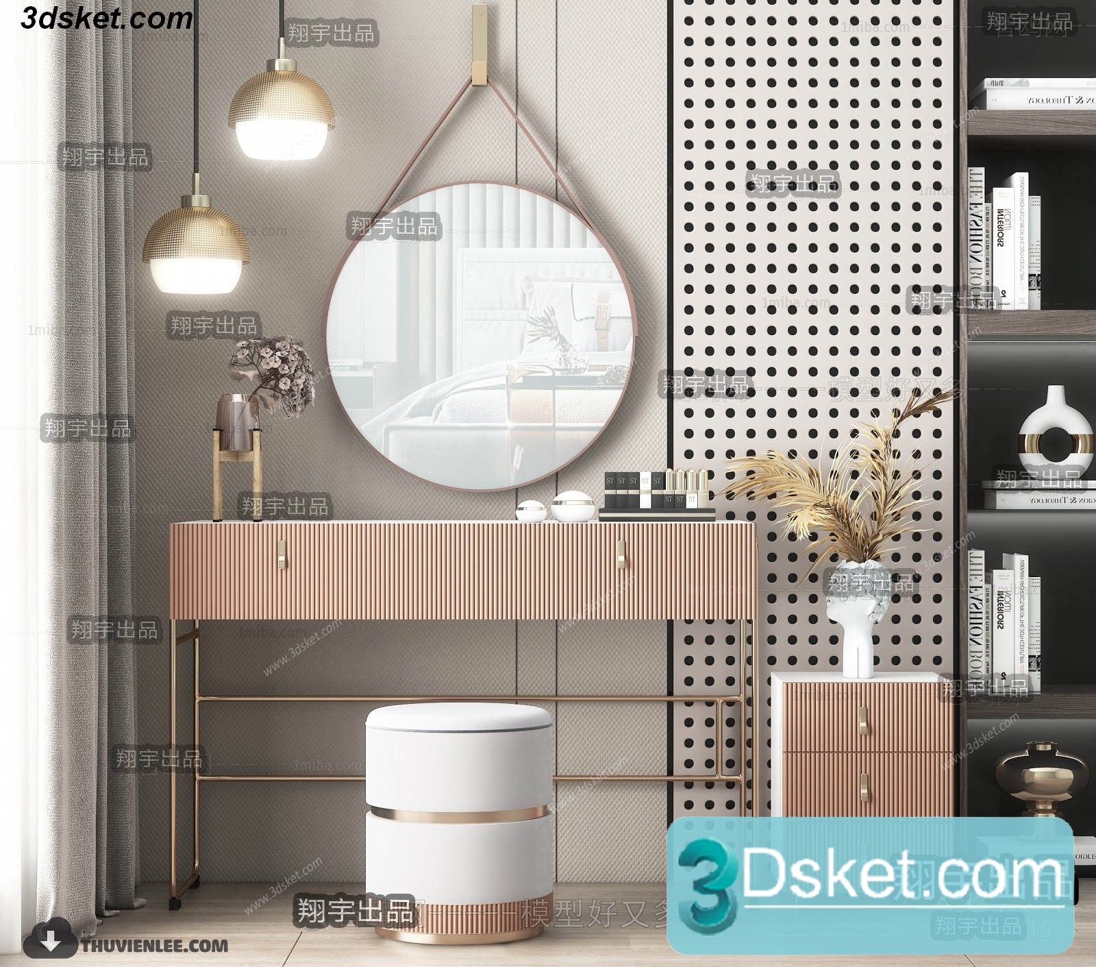 3D Model Dressing Table Free Download 007