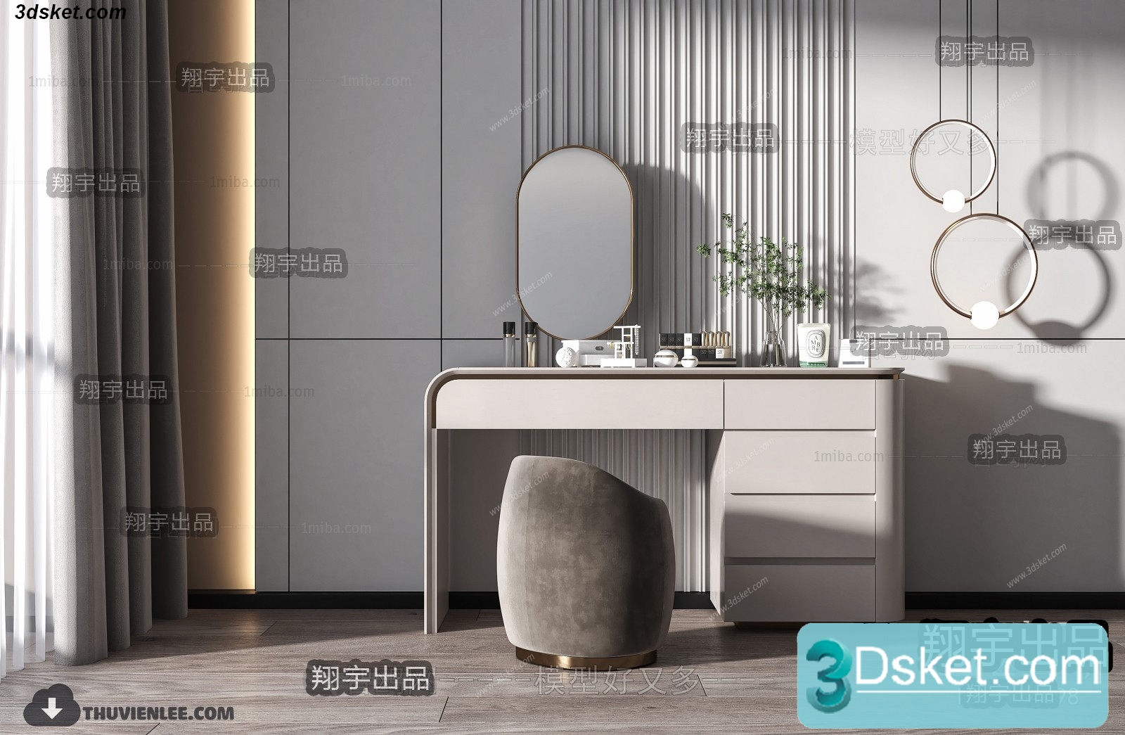 3D Model Dressing Table Free Download 009