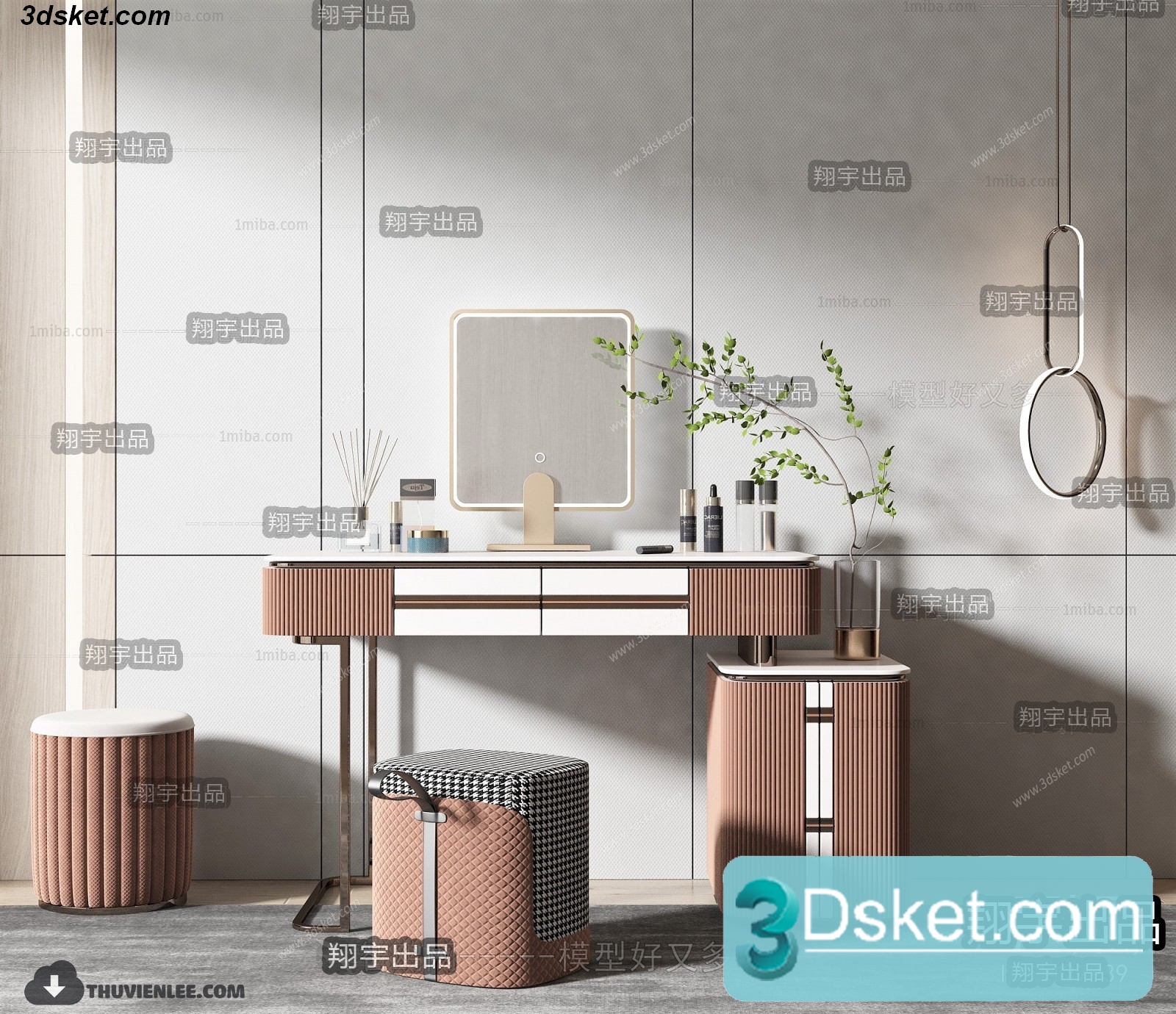 3D Model Dressing Table Free Download 010