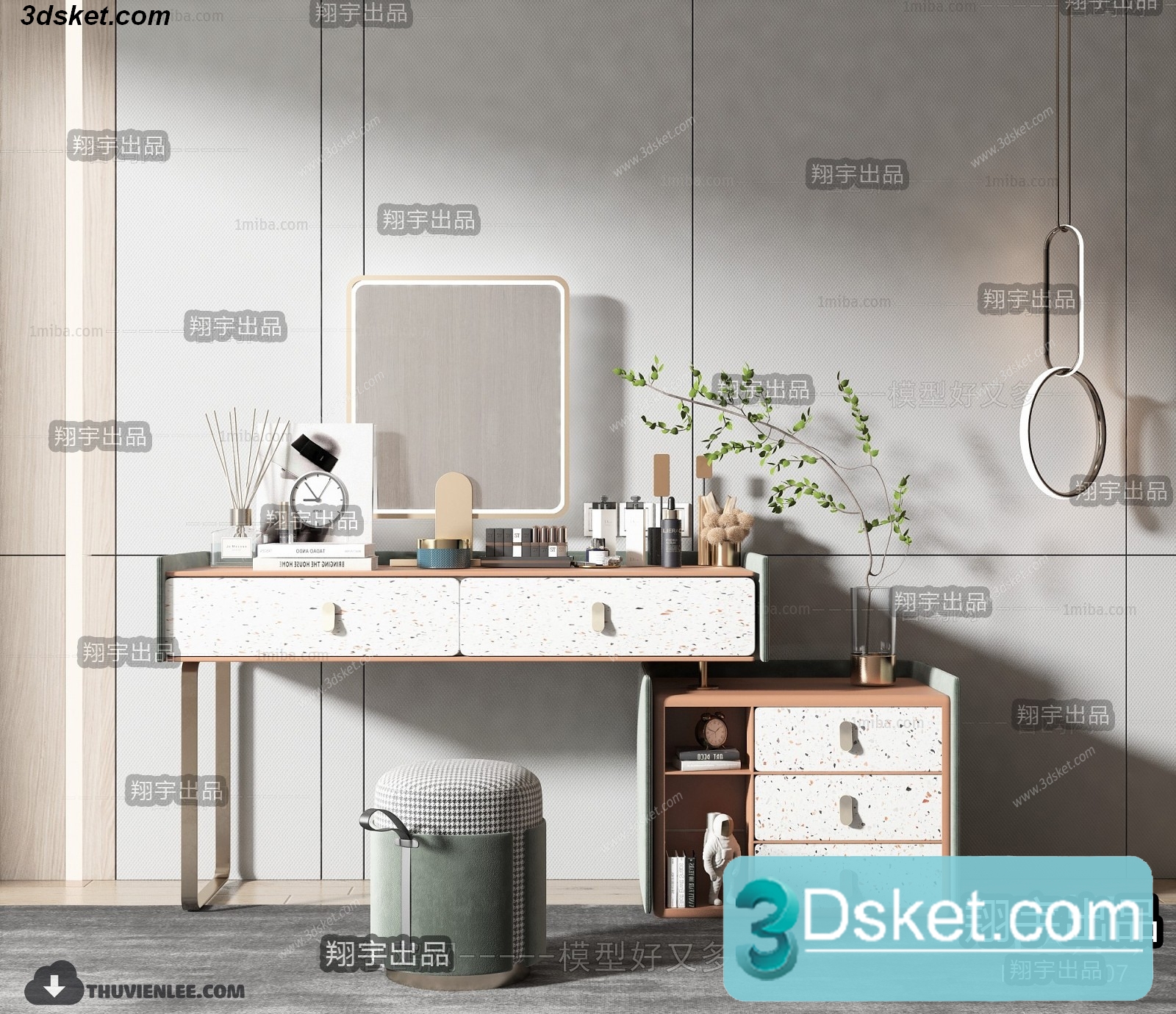 3D Model Dressing Table Free Download 011