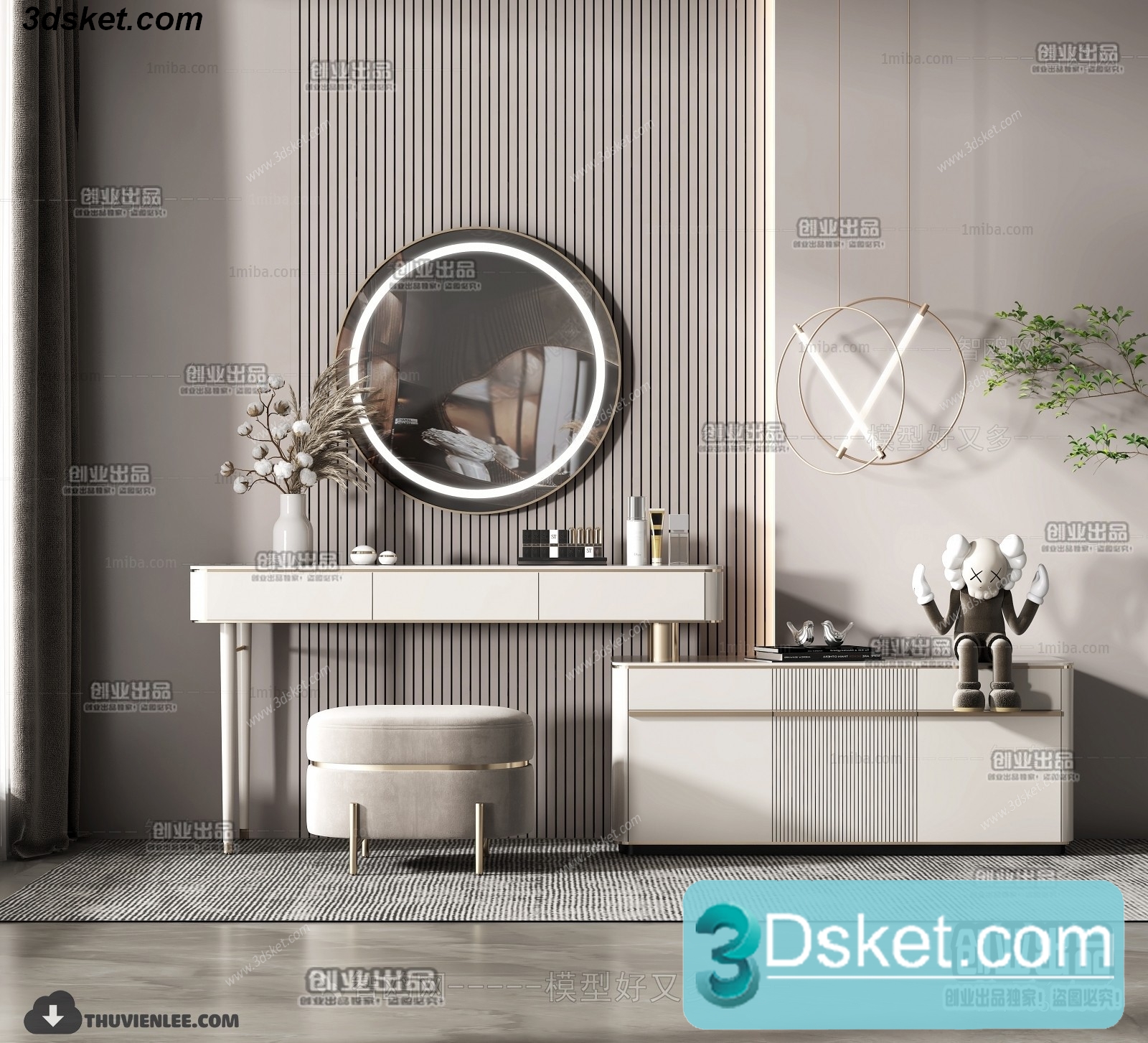 3D Model Dressing Table Free Download 012