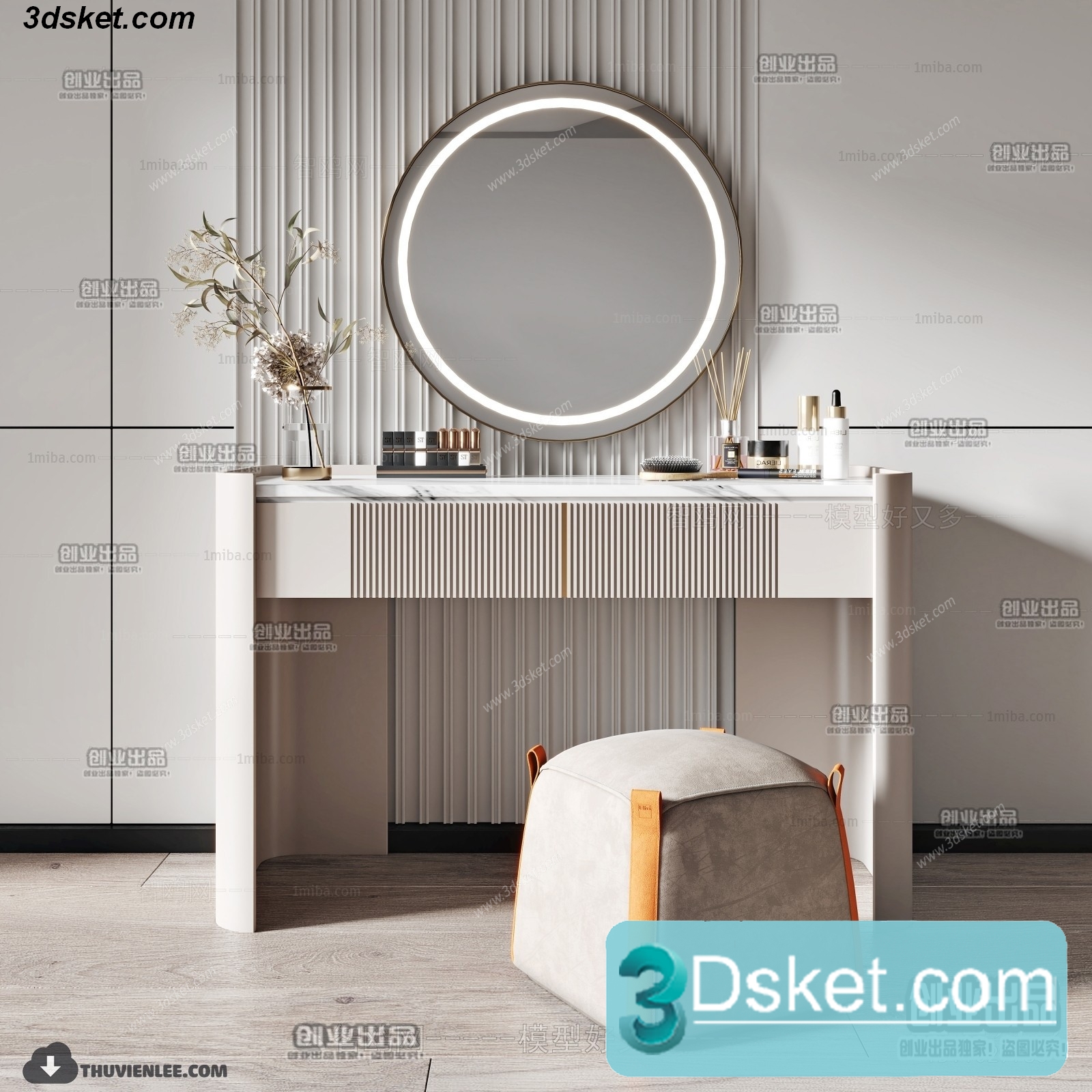 3D Model Dressing Table Free Download 015