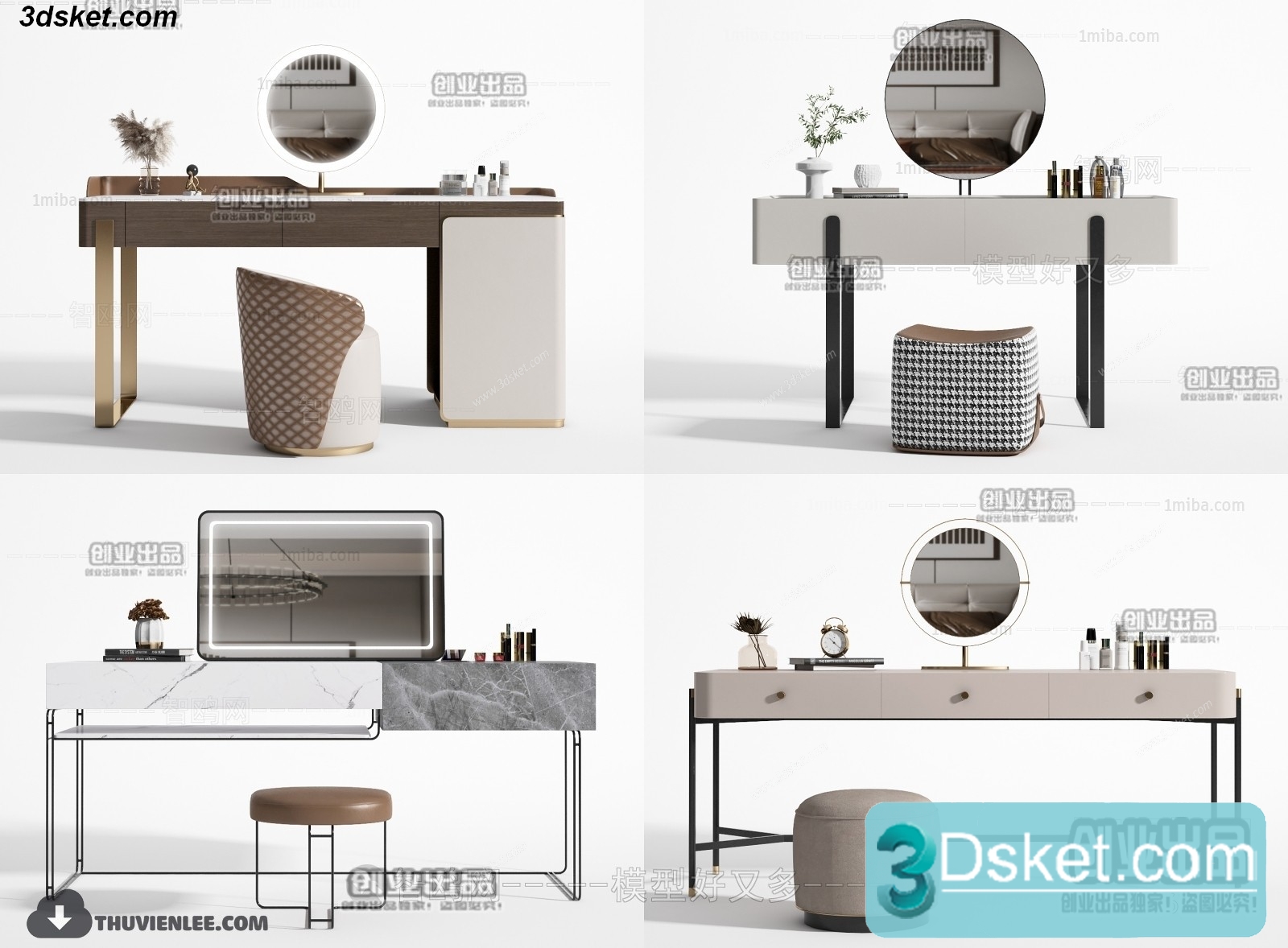 3D Model Dressing Table Free Download 020