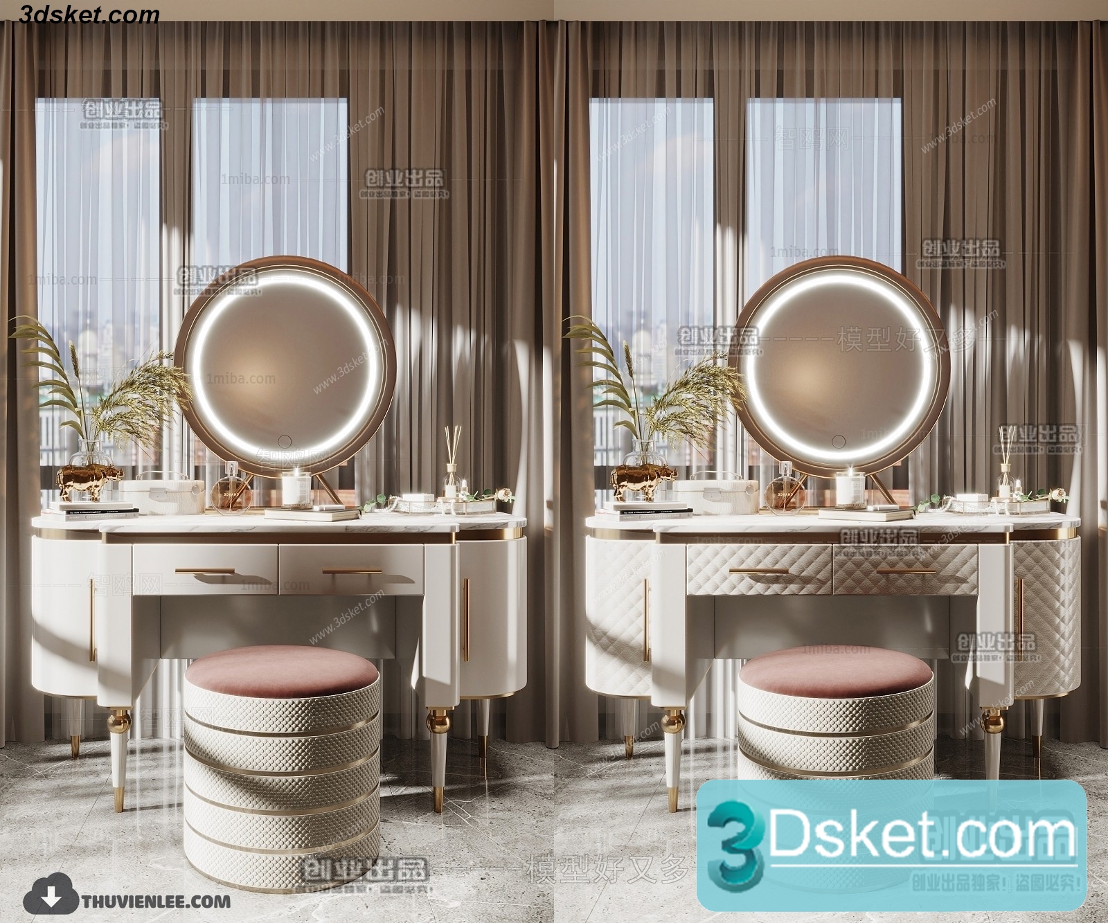 3D Model Dressing Table Free Download 022