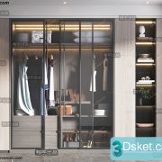 3D Wardrobe Model C007 Free Download Tủ quần áo
