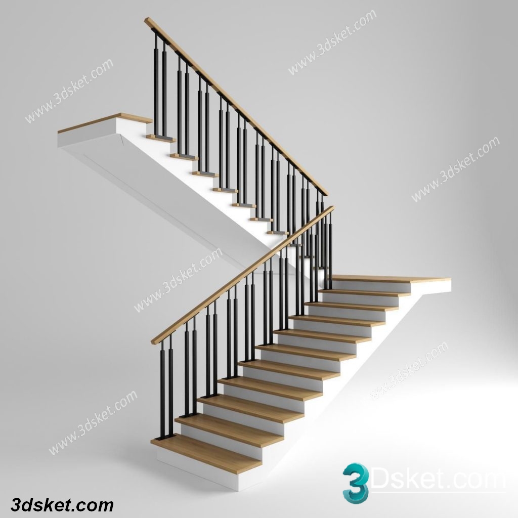Stairs Concret Free 3d Model