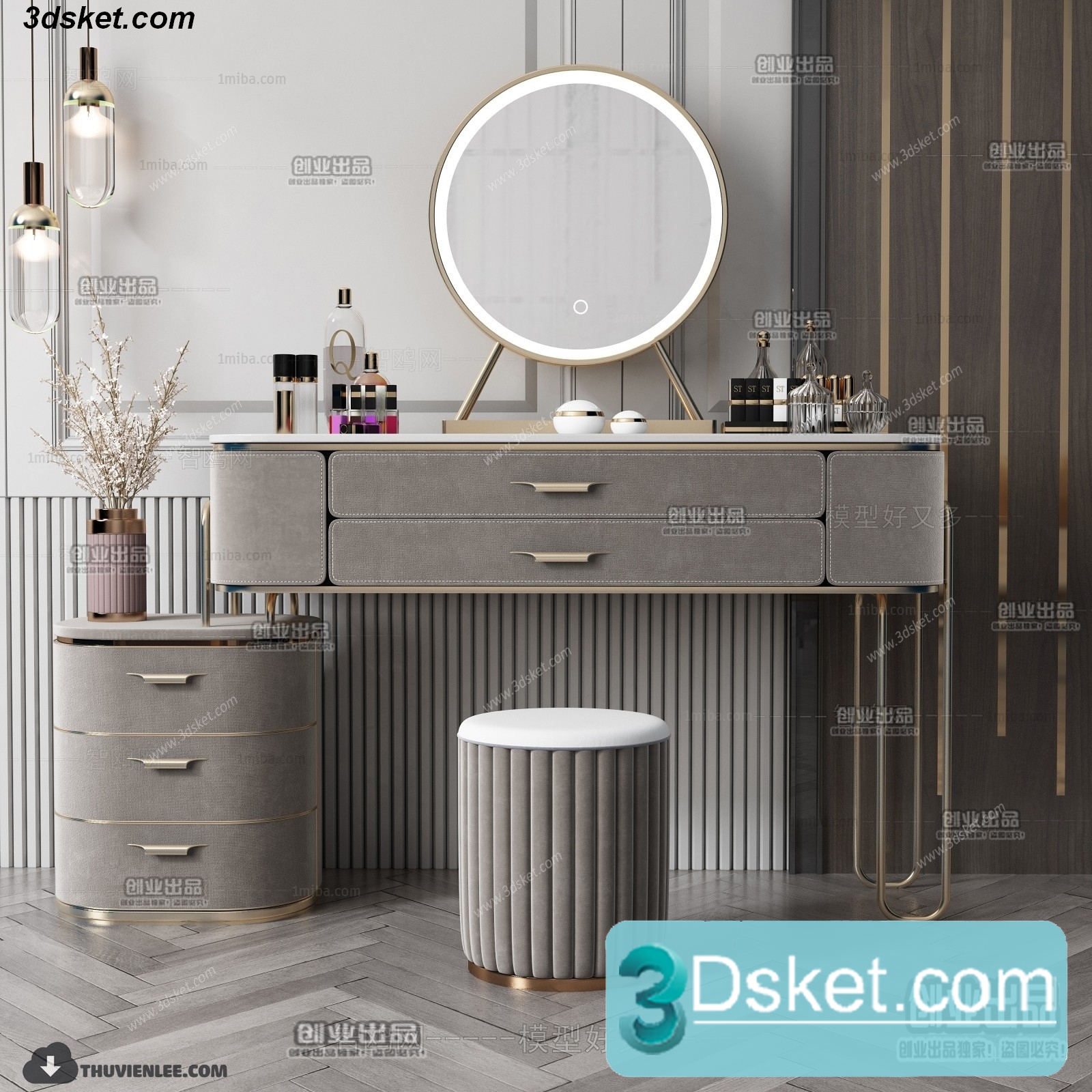 3D Model Dressing Table Free Download 026