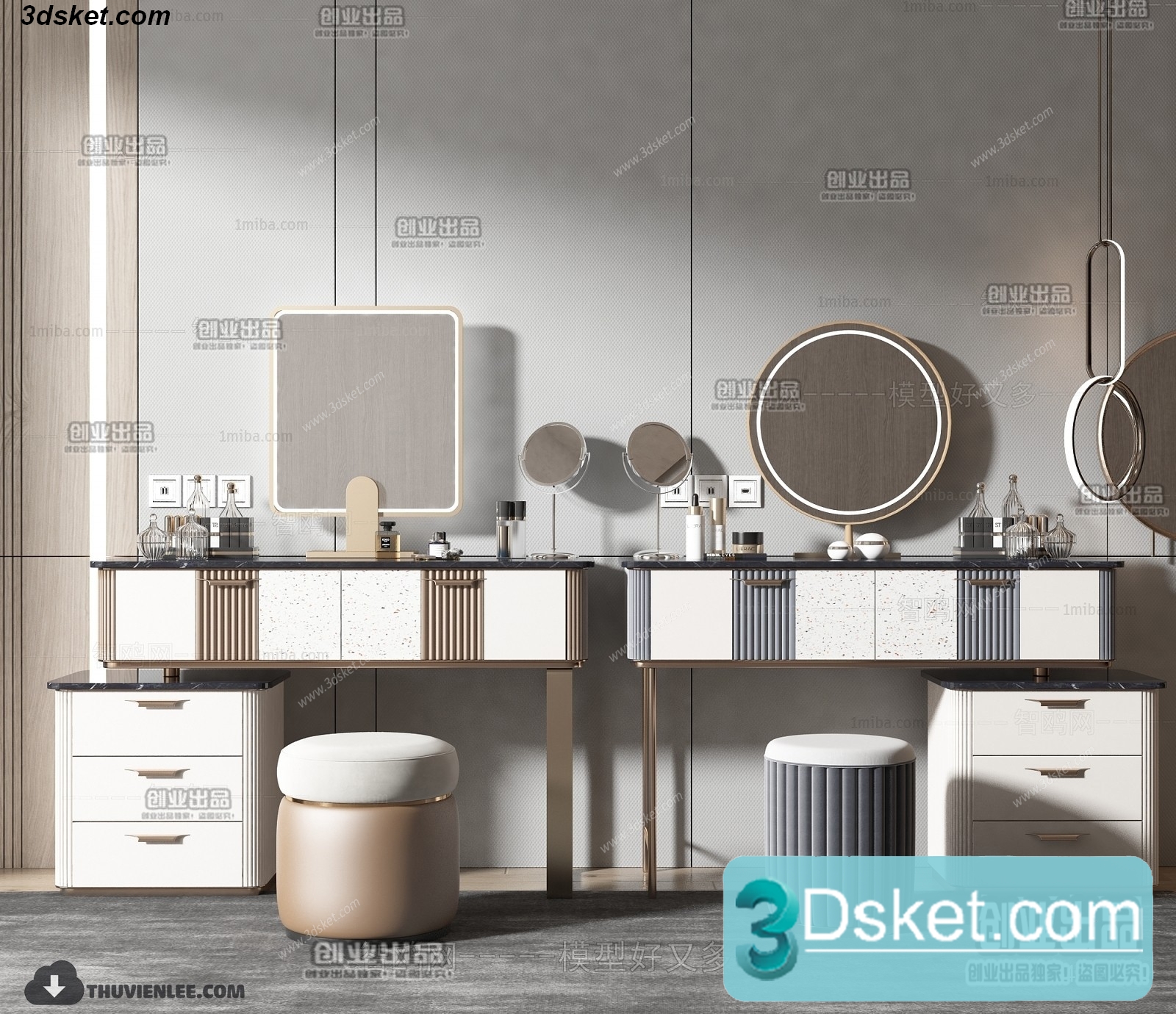 3D Model Dressing Table Free Download 031