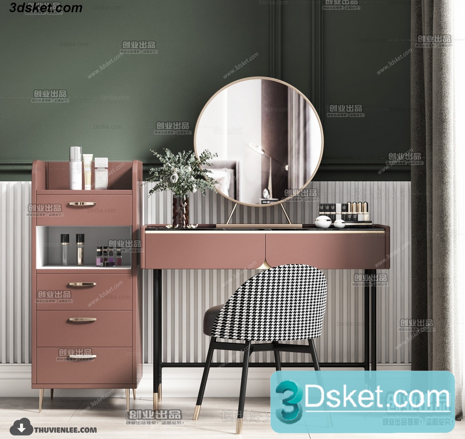 3D Model Dressing Table Free Download 033