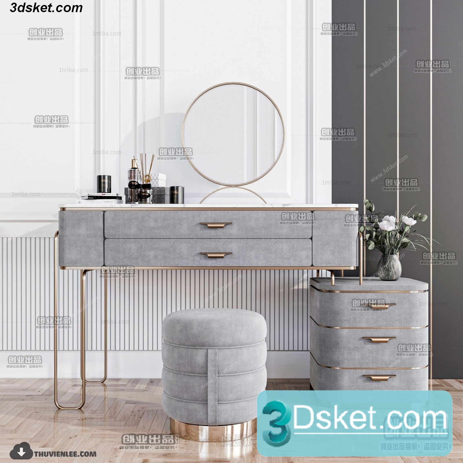 3D Model Dressing Table Free Download 035