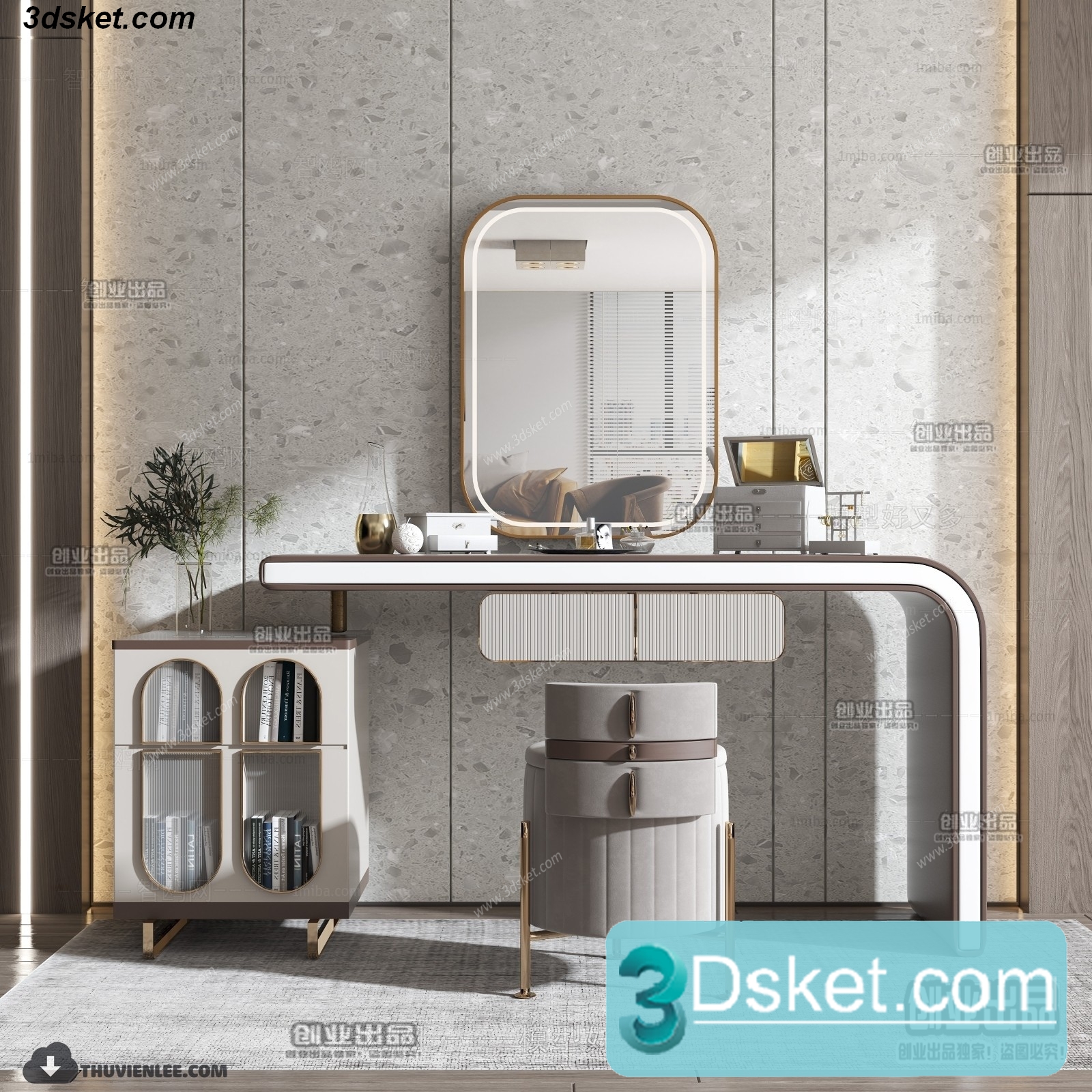 3D Model Dressing Table Free Download 038
