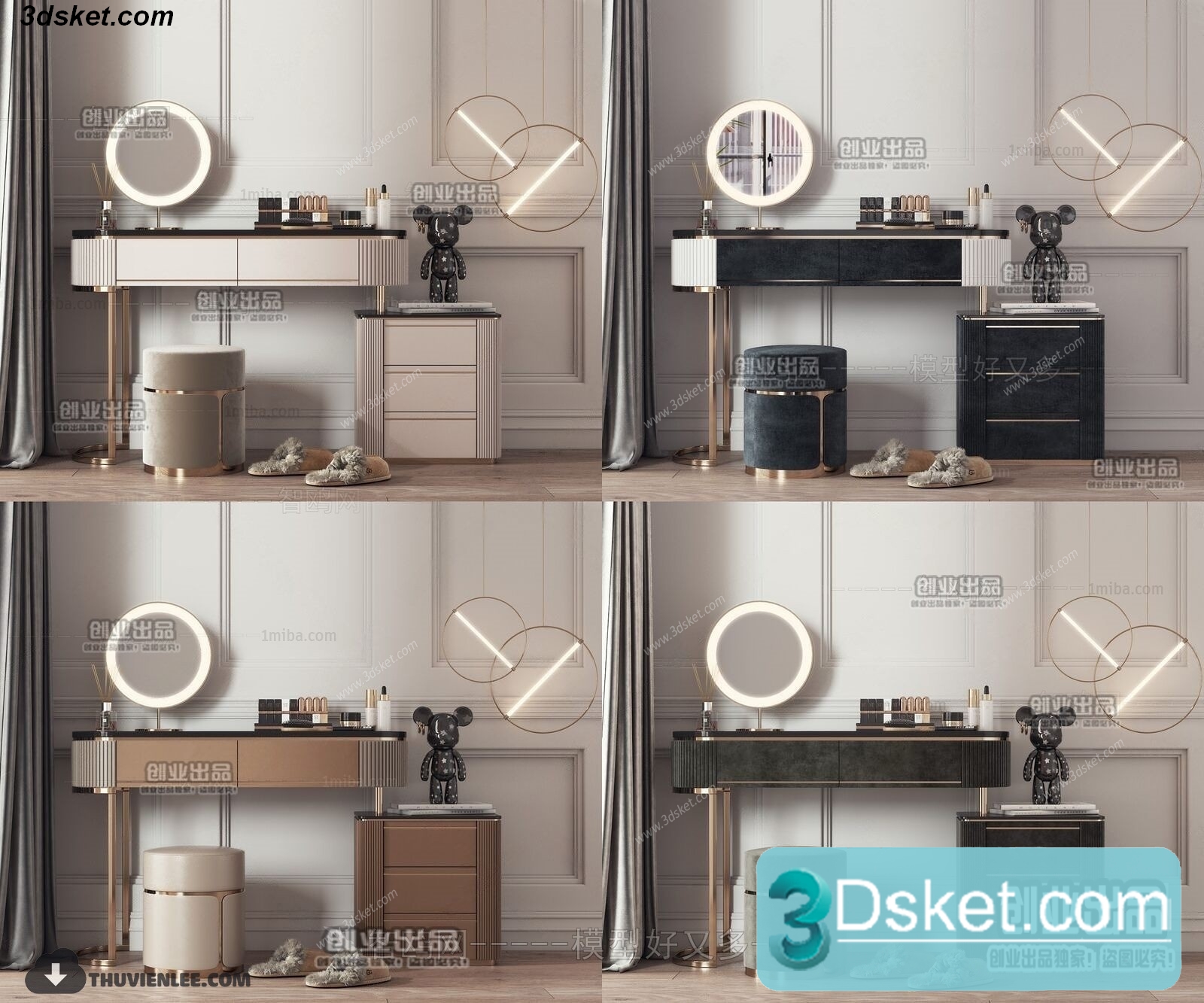 3D Model Dressing Table Free Download 041