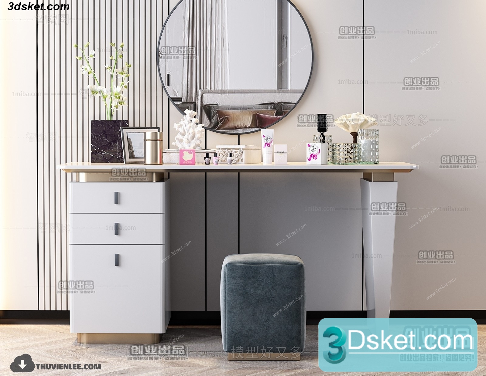 3D Model Dressing Table Free Download 044