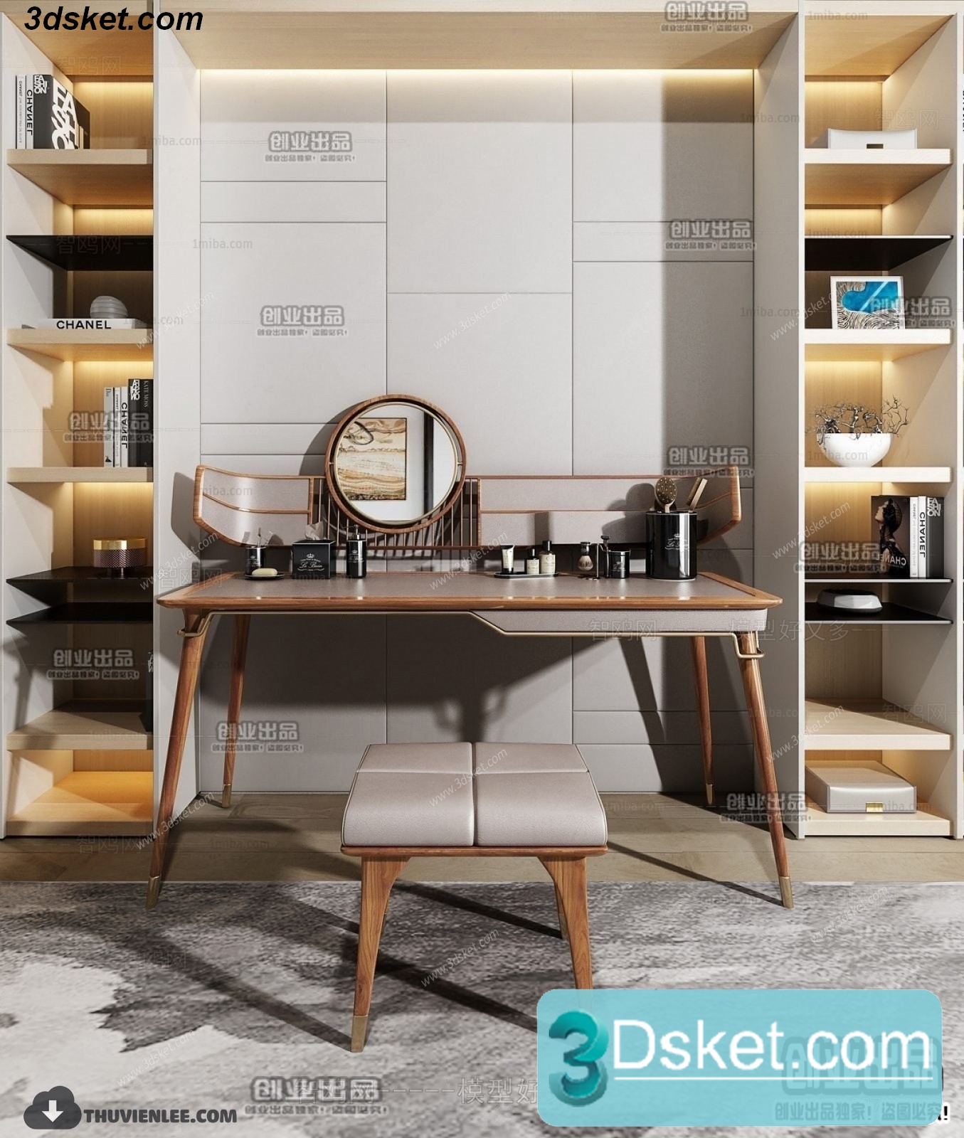 3D Model Dressing Table Free Download 049