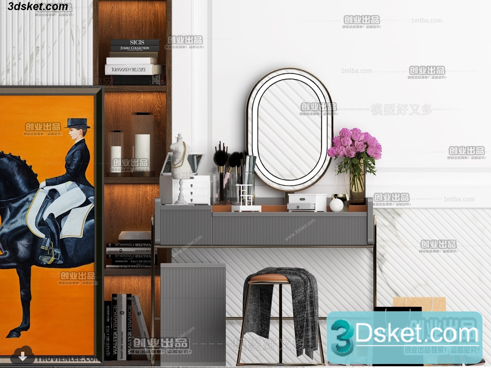 3D Model Dressing Table Free Download 050