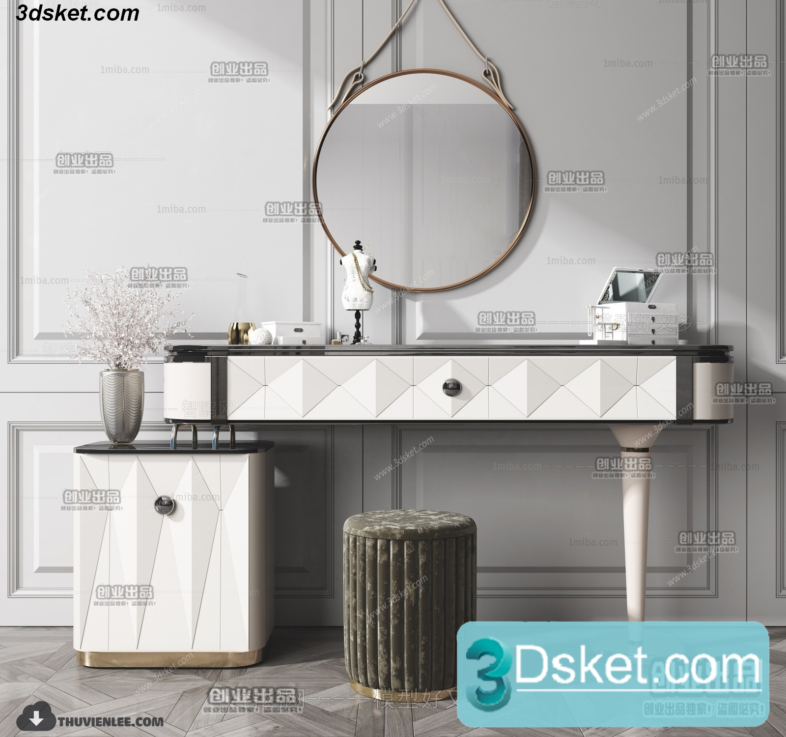 3D Model Dressing Table Free Download 052
