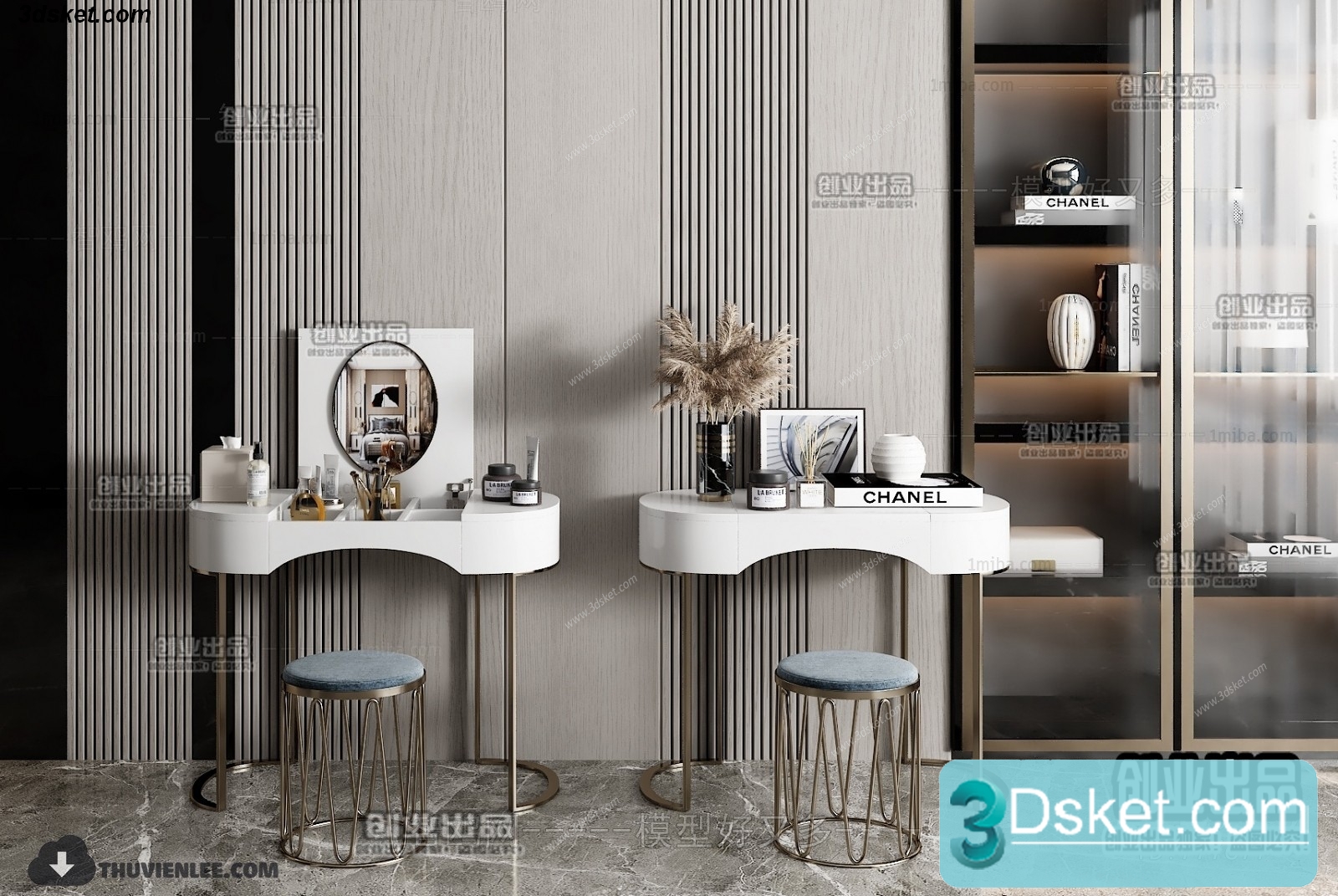 3D Model Dressing Table Free Download 053
