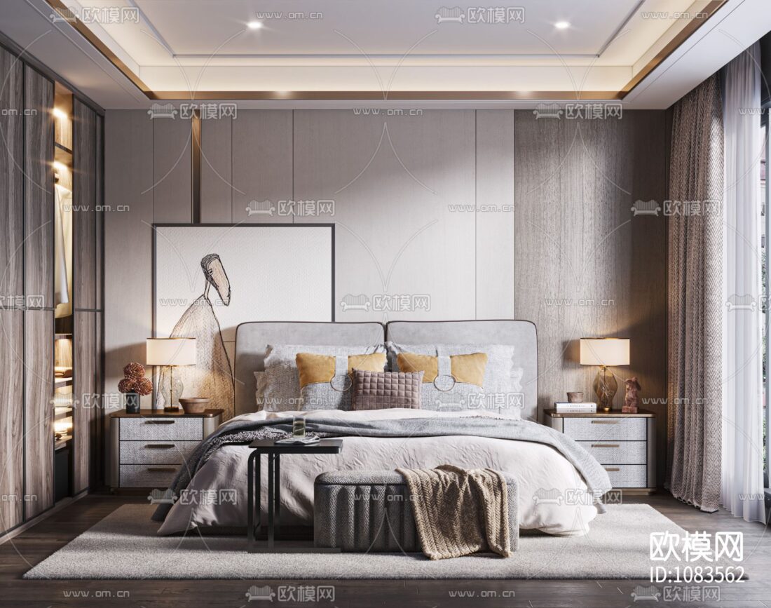 3D Interior Model Bed Room 0291 Scene 3dsmax