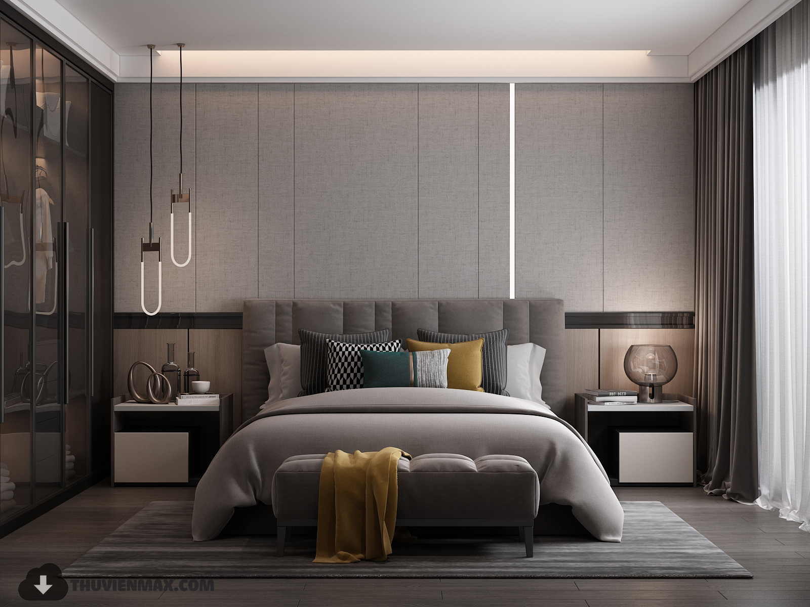 3D Interior Model Bed Room 0297 Scene 3dsmax