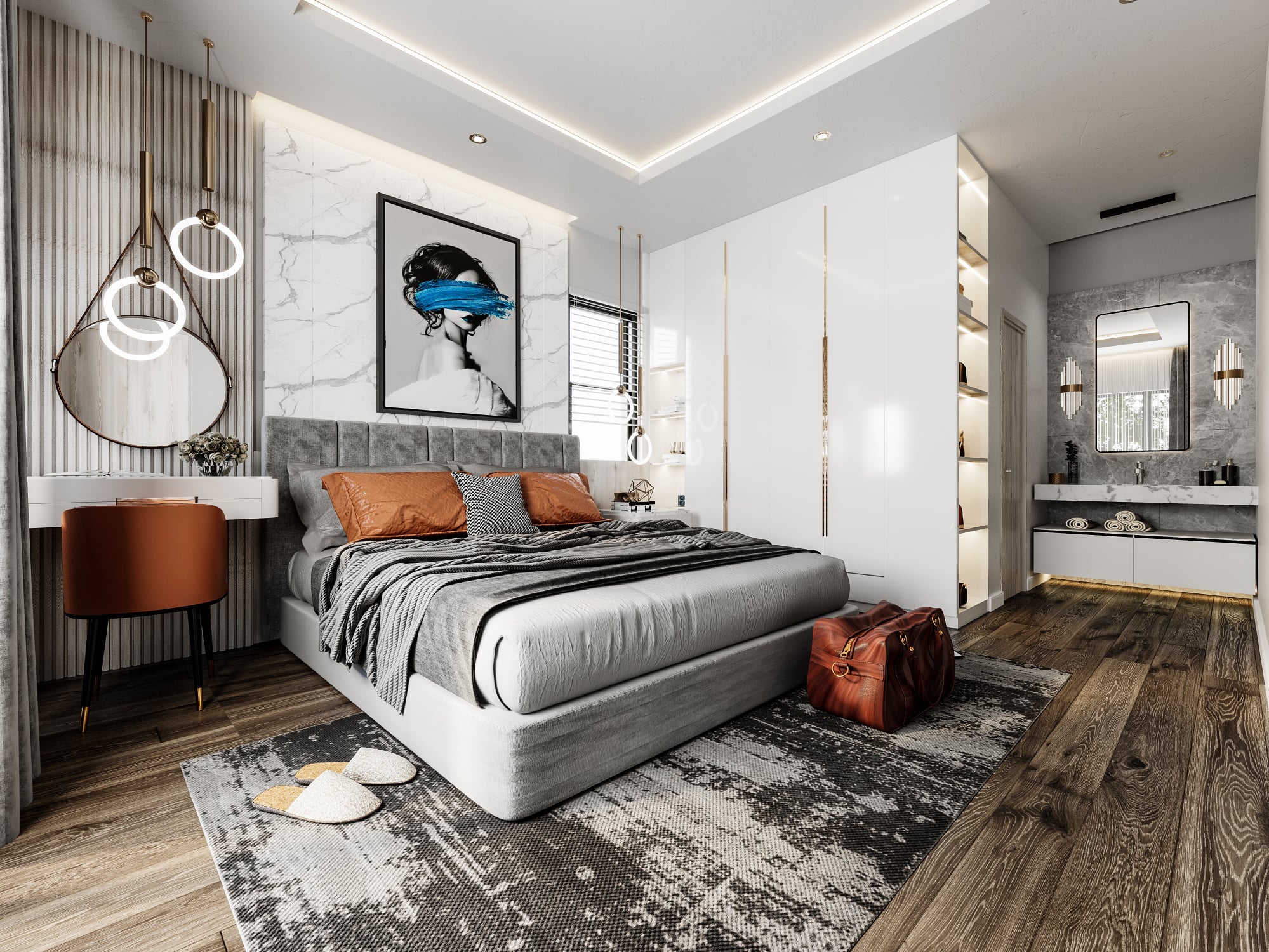 3D Interior Model Bed Room 0374 Scene 3dsmax