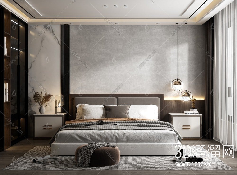 3D Interior Model Bed Room 0391A Scene 3dsmax