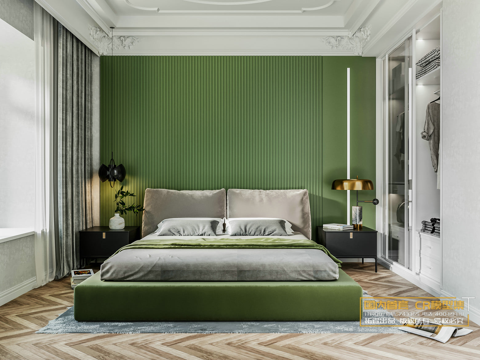 3D Interior Model Bed Room 0292A Scene 3dsmax