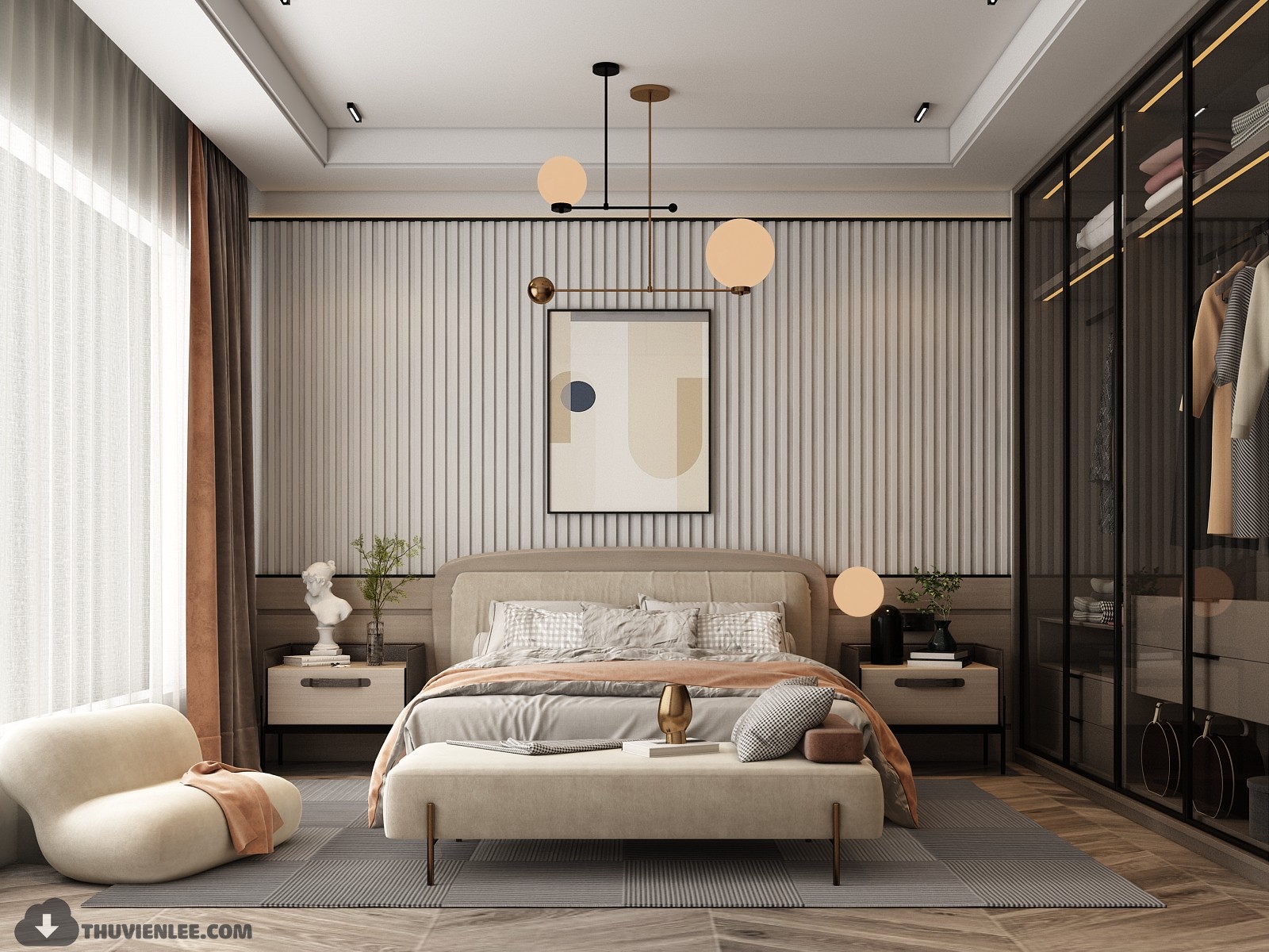 3D Interior Model Bed Room 0404 Scene 3dsmax