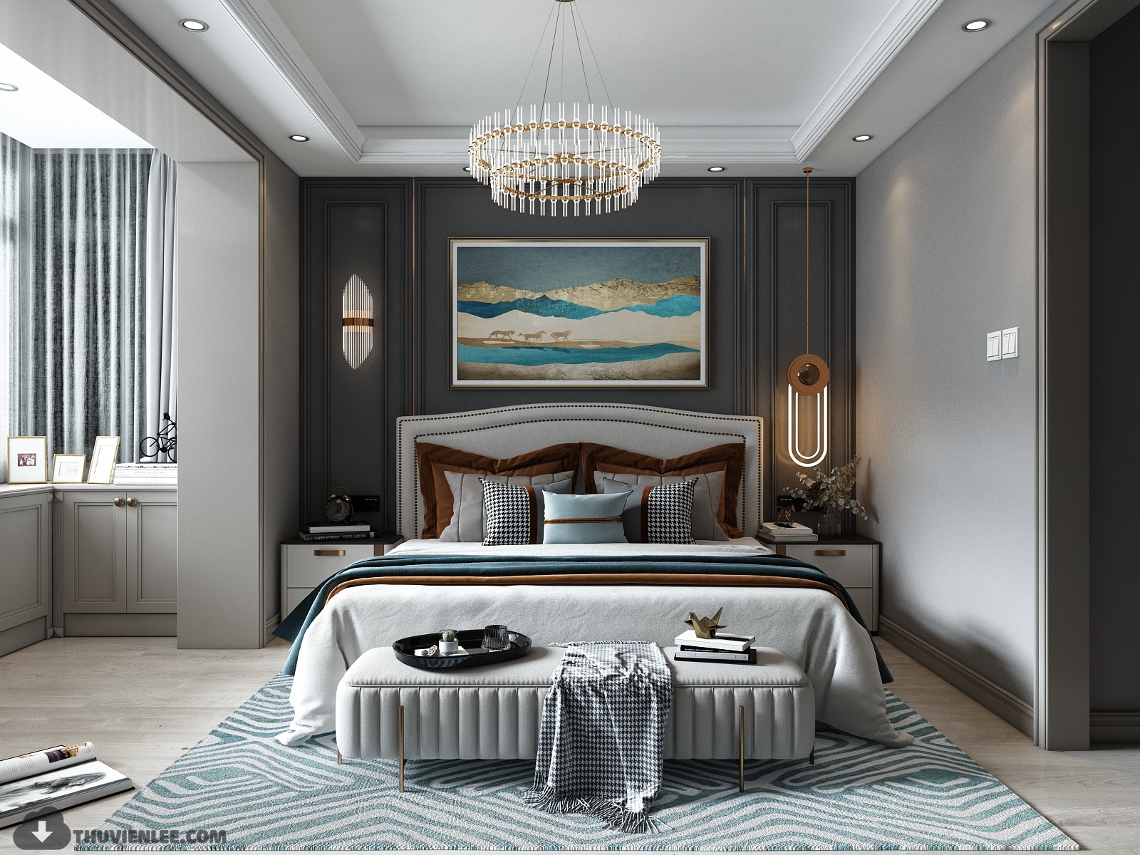 3D Interior Model Bed Room 0425 Scene 3dsmax