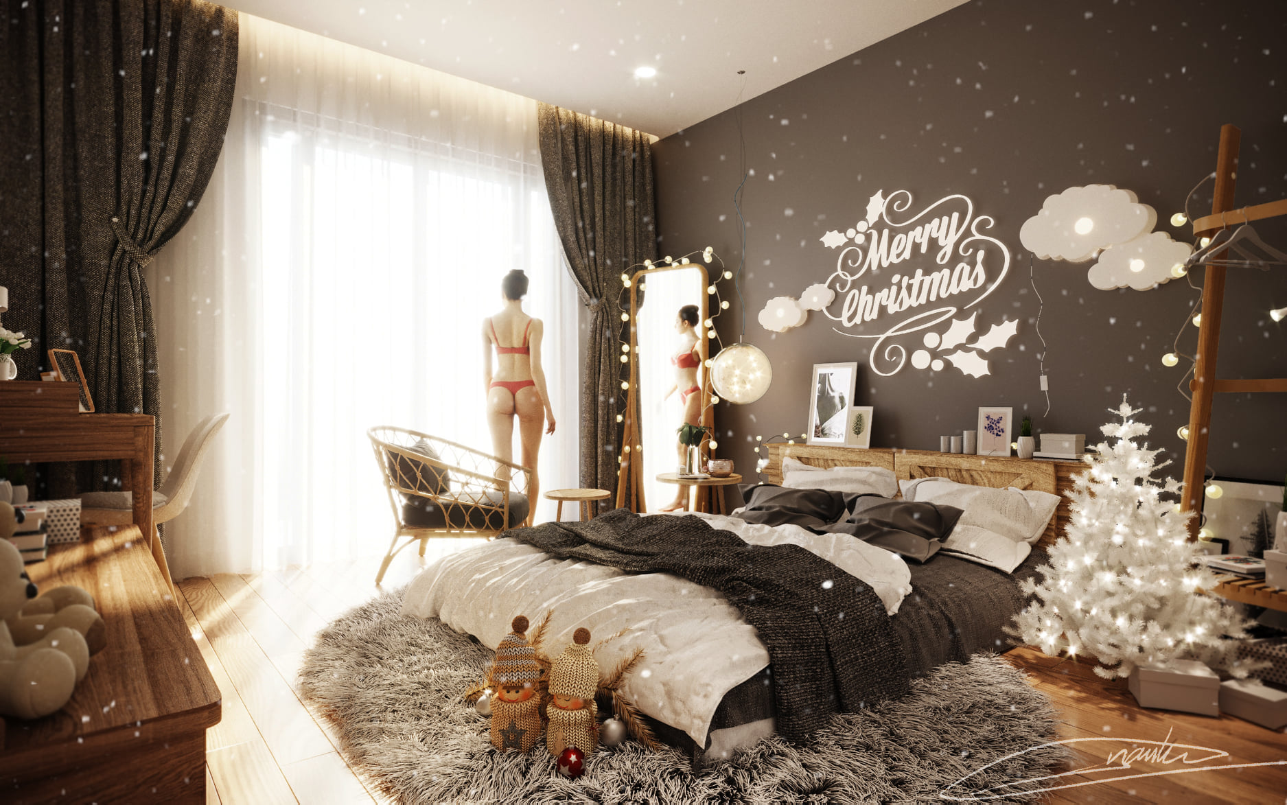 3D Interior Model Bed Room 0452 Scene 3dsmax