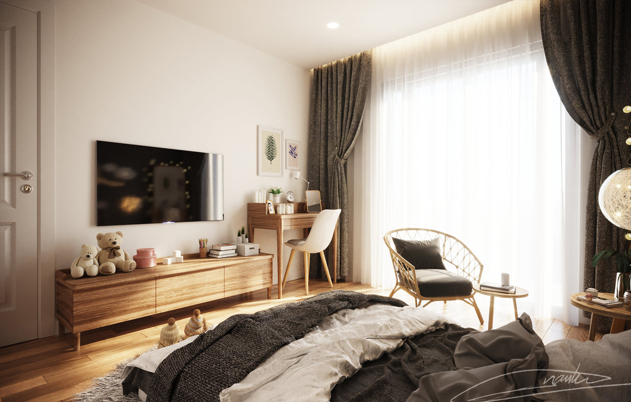 3D Interior Model Bed Room 0452 Scene 3dsmax