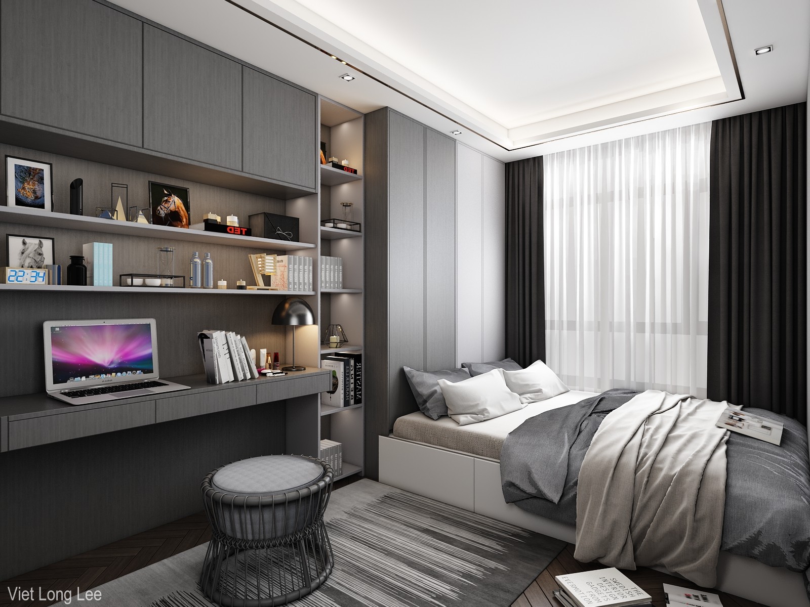 3D Interior Model Bed Room 0453 Scene 3dsmax