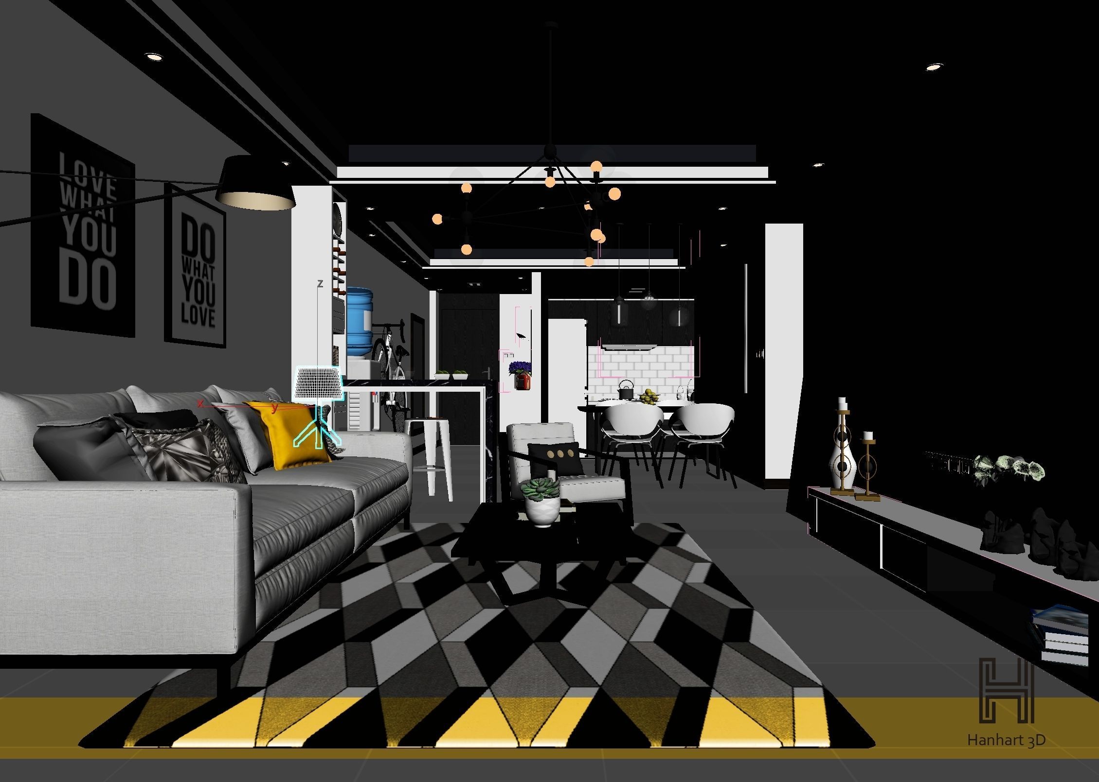 3D Interior Model Living room 230249 Scene 3dsmax