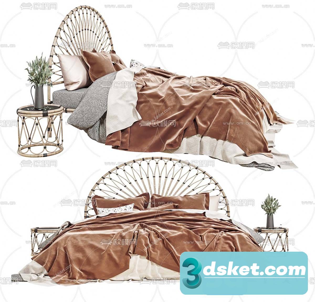 3D Model Bed 574 Free Download