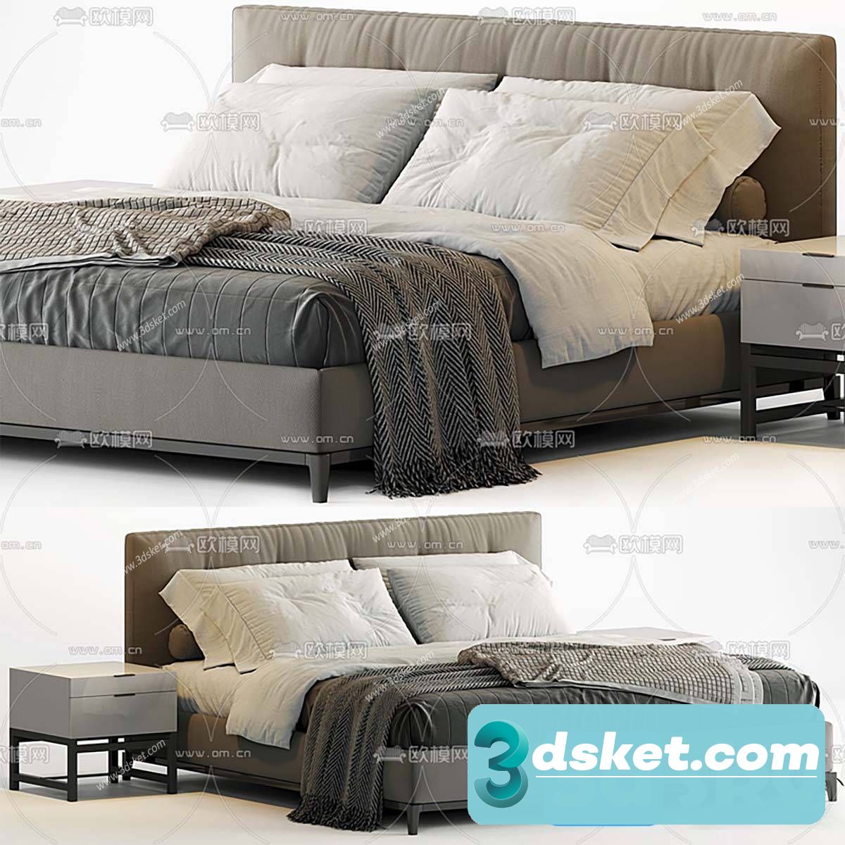 3D Model Bed 583 Free Download