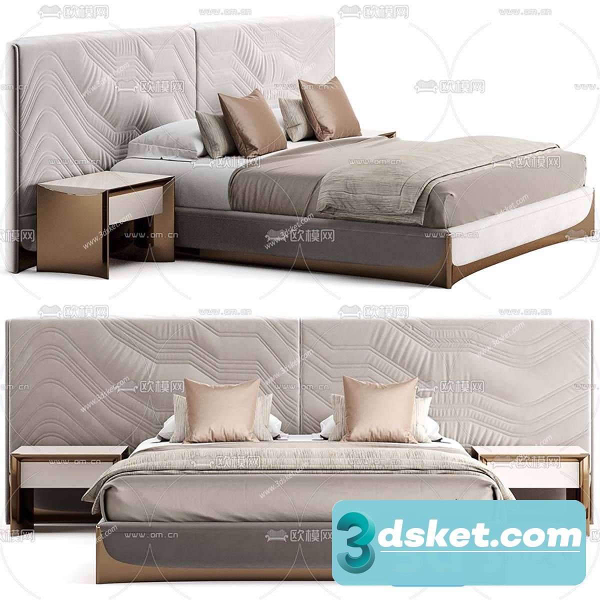 3D Model Bed 587 Free Download
