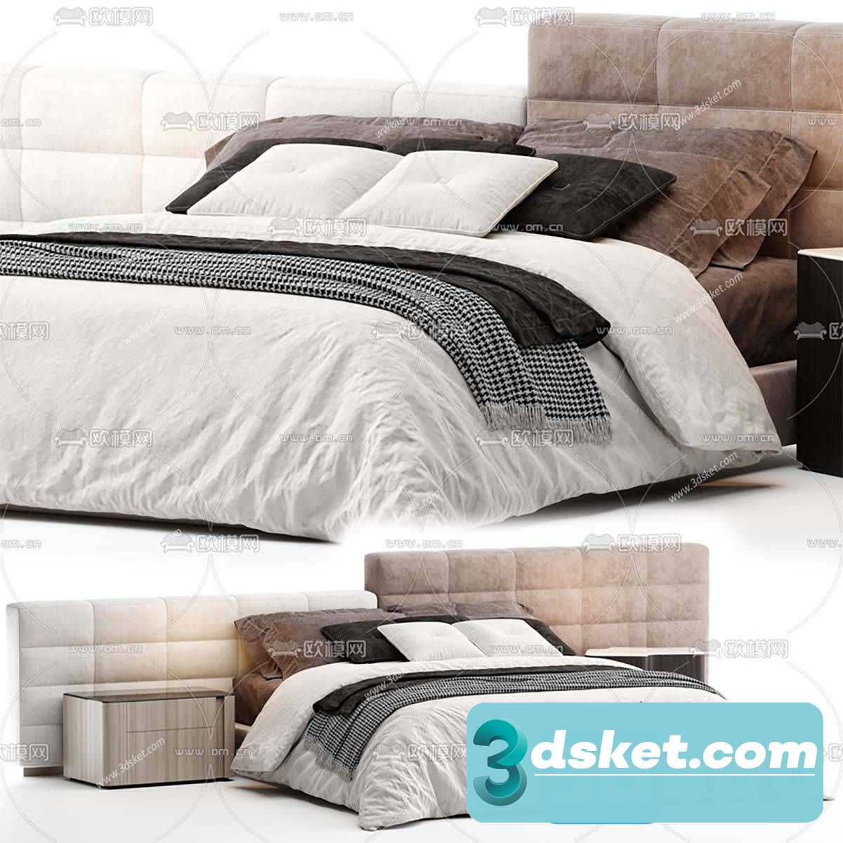 3D Model Bed 593 Free Download
