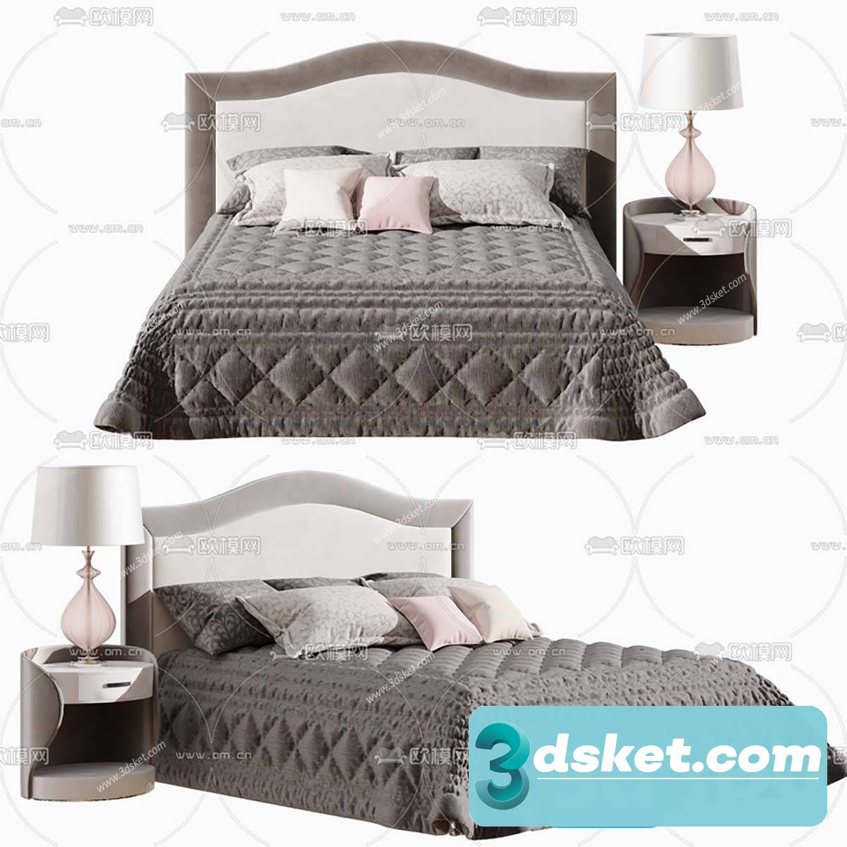 3D Model Bed 596 Free Download